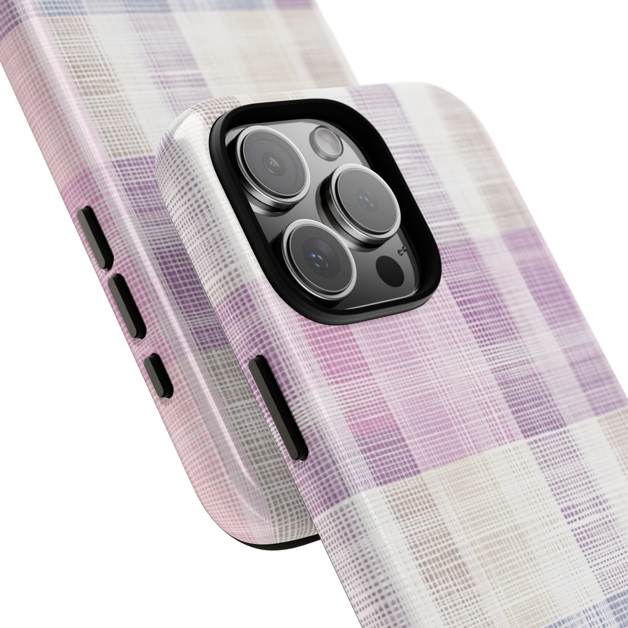 Pink Plaid Phone Case, Trendy Accessories, Birthday, Everyday Use, Tough Cases