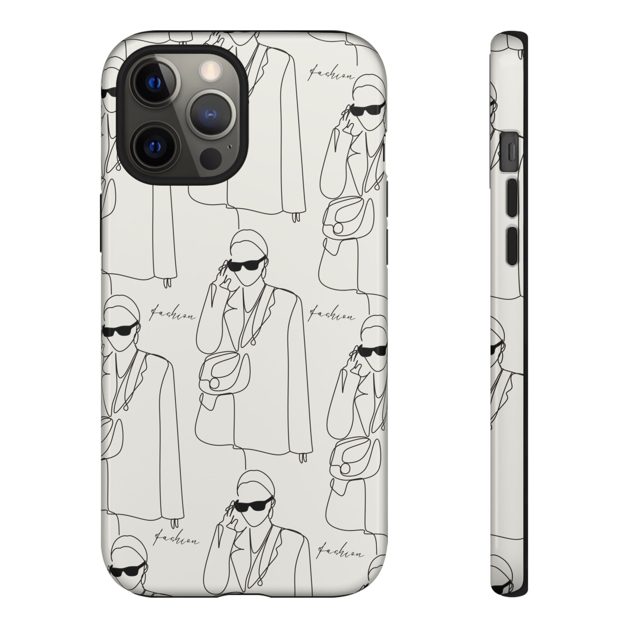 Fashion Sketch Phone Case — Minimalist Chic Designer Pattern
