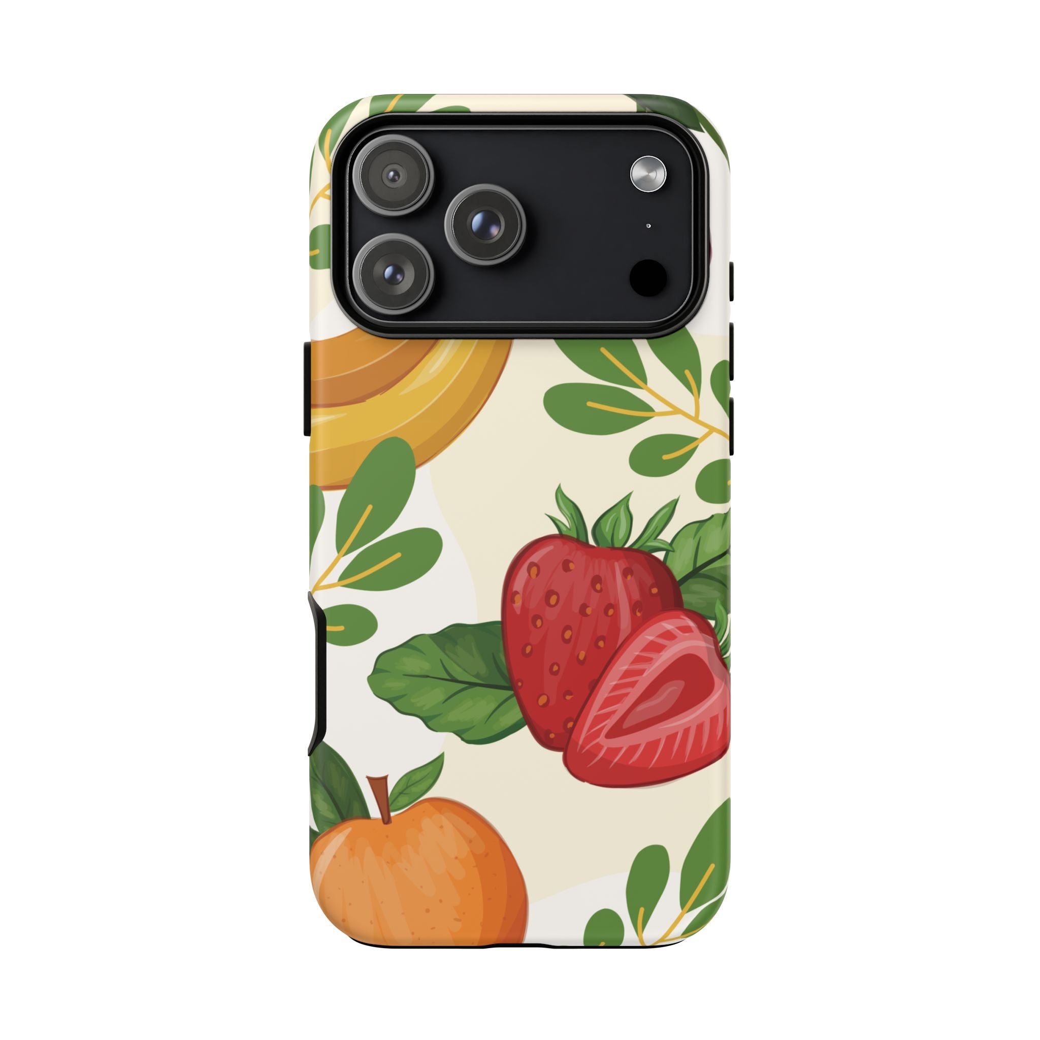 Fruit Pattern Tough Case — Floral Strawberry & Banana Phone Cover