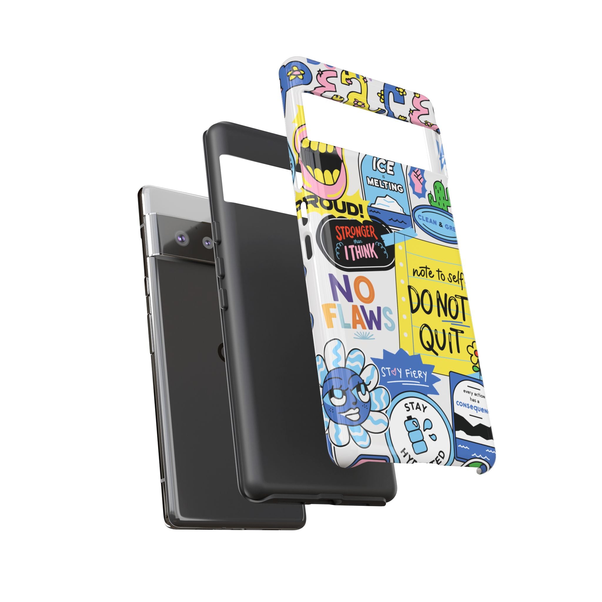 Sticker Collage Phone Case — Motivational "Do Not Quit" Protective Cover