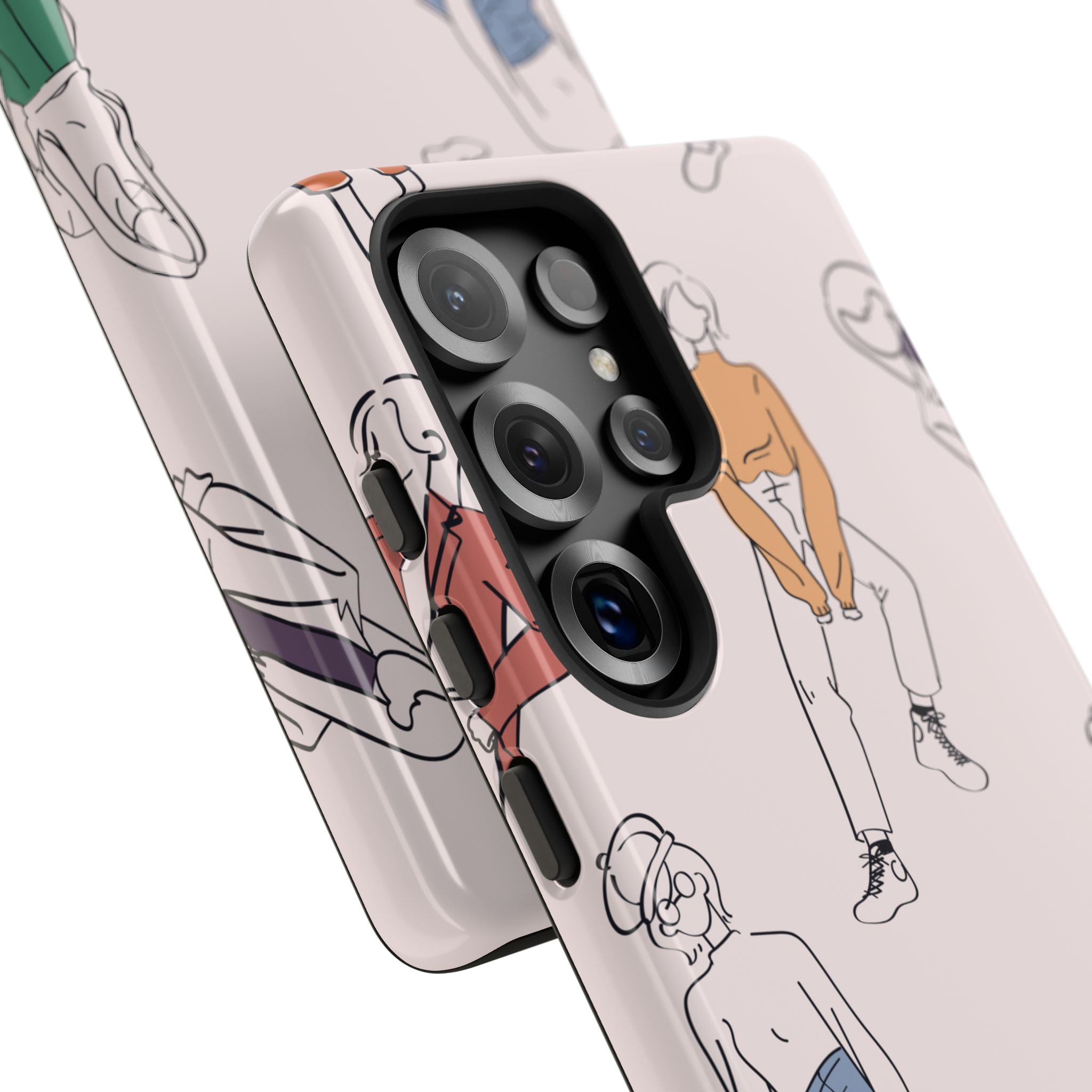 Dancing Women Pattern Phone Case — Chic Pastel Protective Phone Cover