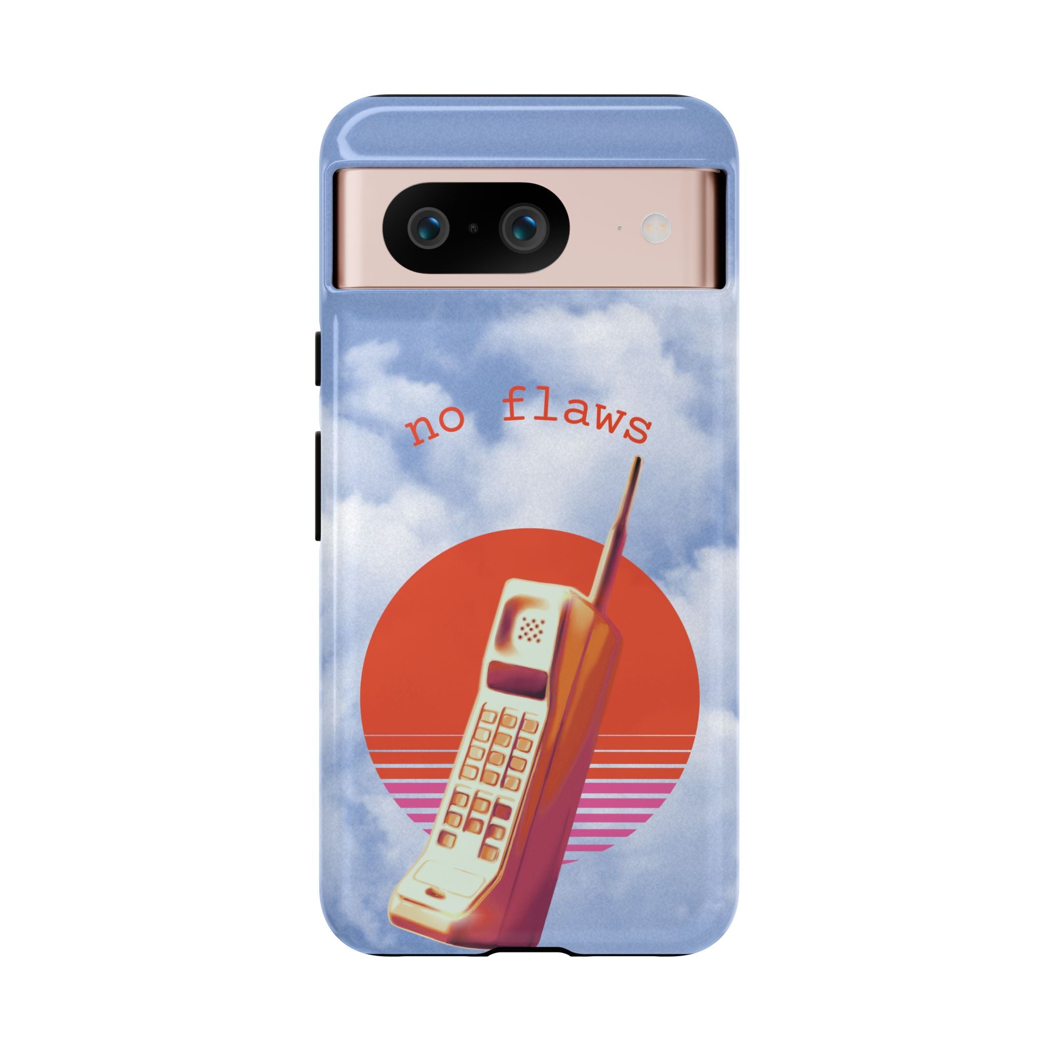 Retro “No Flaws” Phone Tough Case — Vintage 90s Aesthetic Protective Phone Case