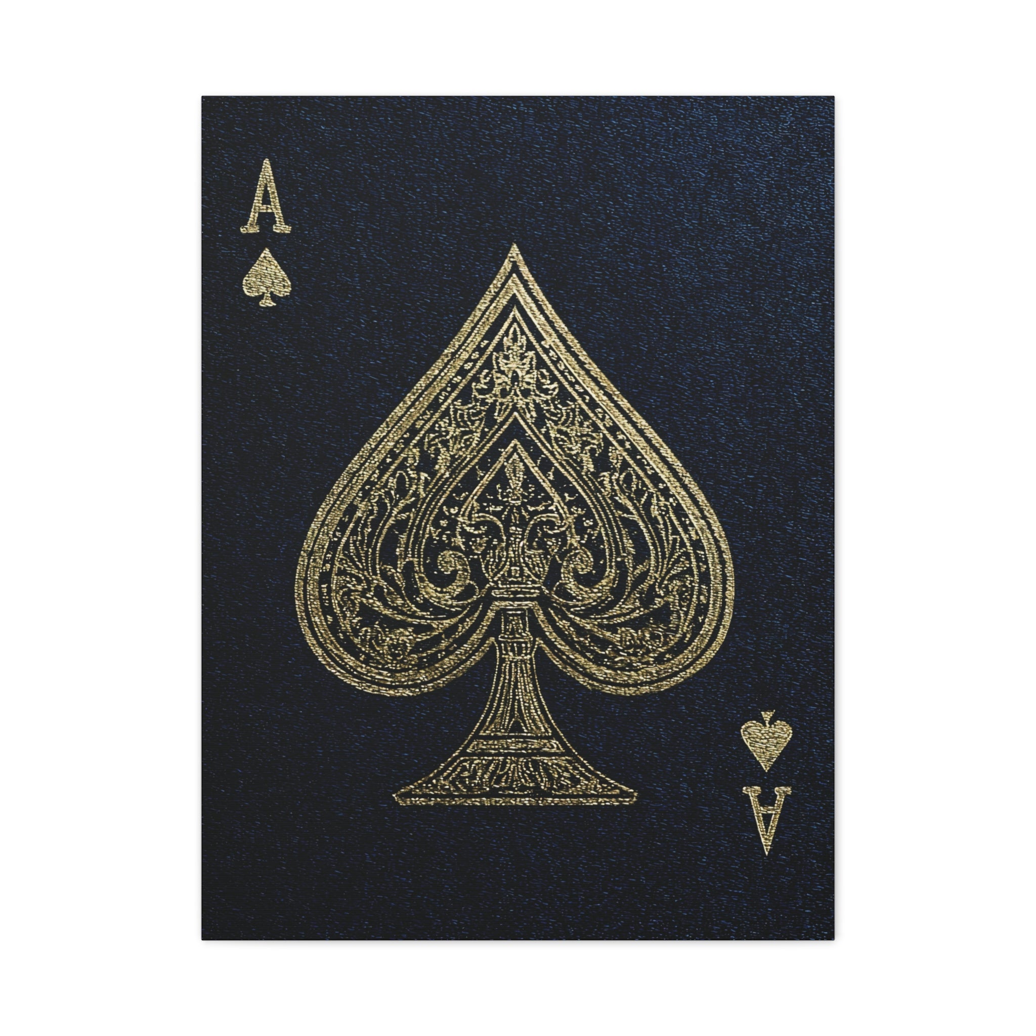 Ace of Spades Gold Foil Canvas Art – Playing Card Wall Decor