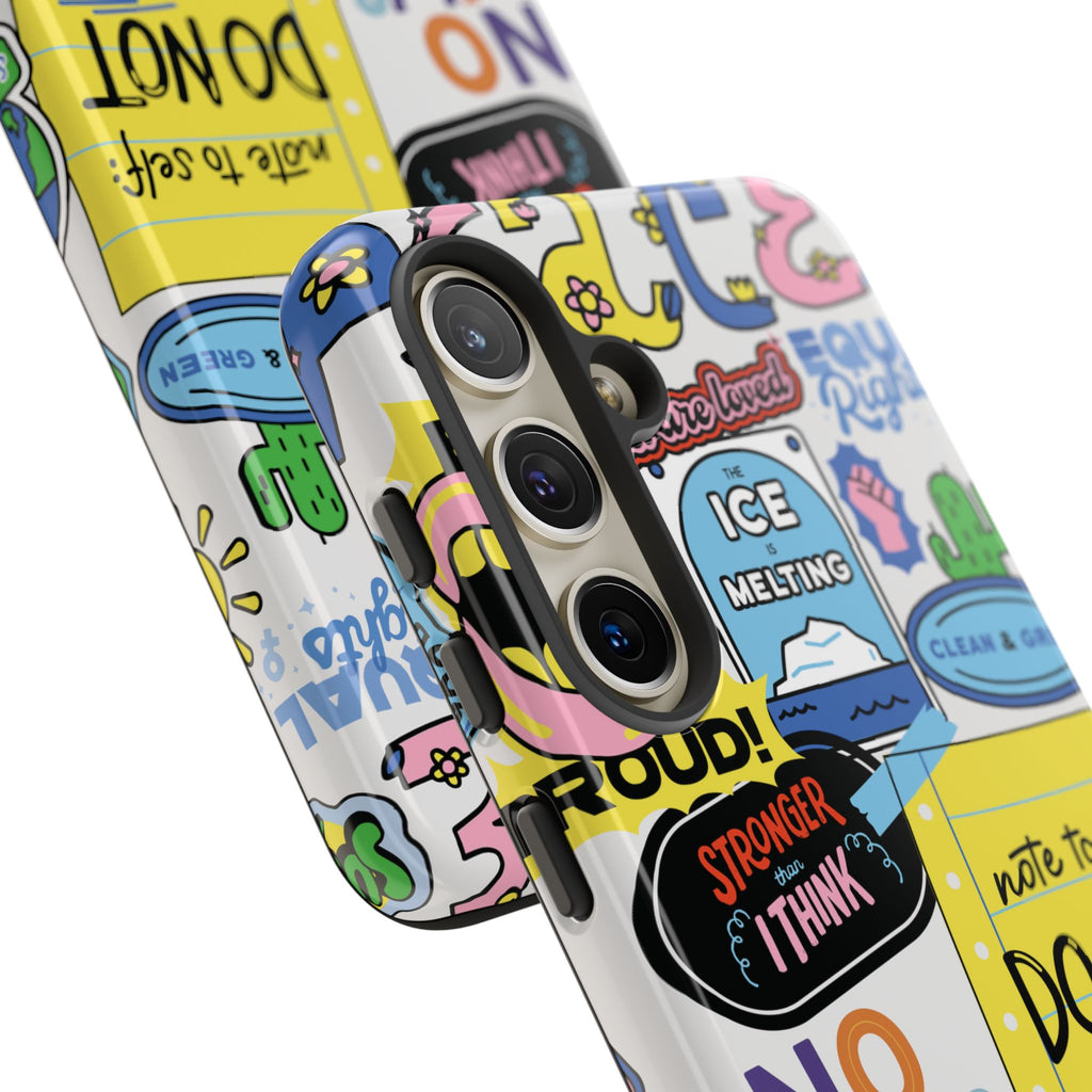 Sticker Collage Phone Case — Motivational "Do Not Quit" Protective Cover
