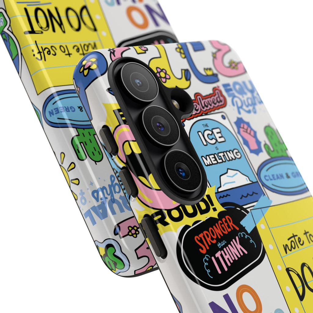 Sticker Collage Phone Case — Motivational "Do Not Quit" Protective Cover