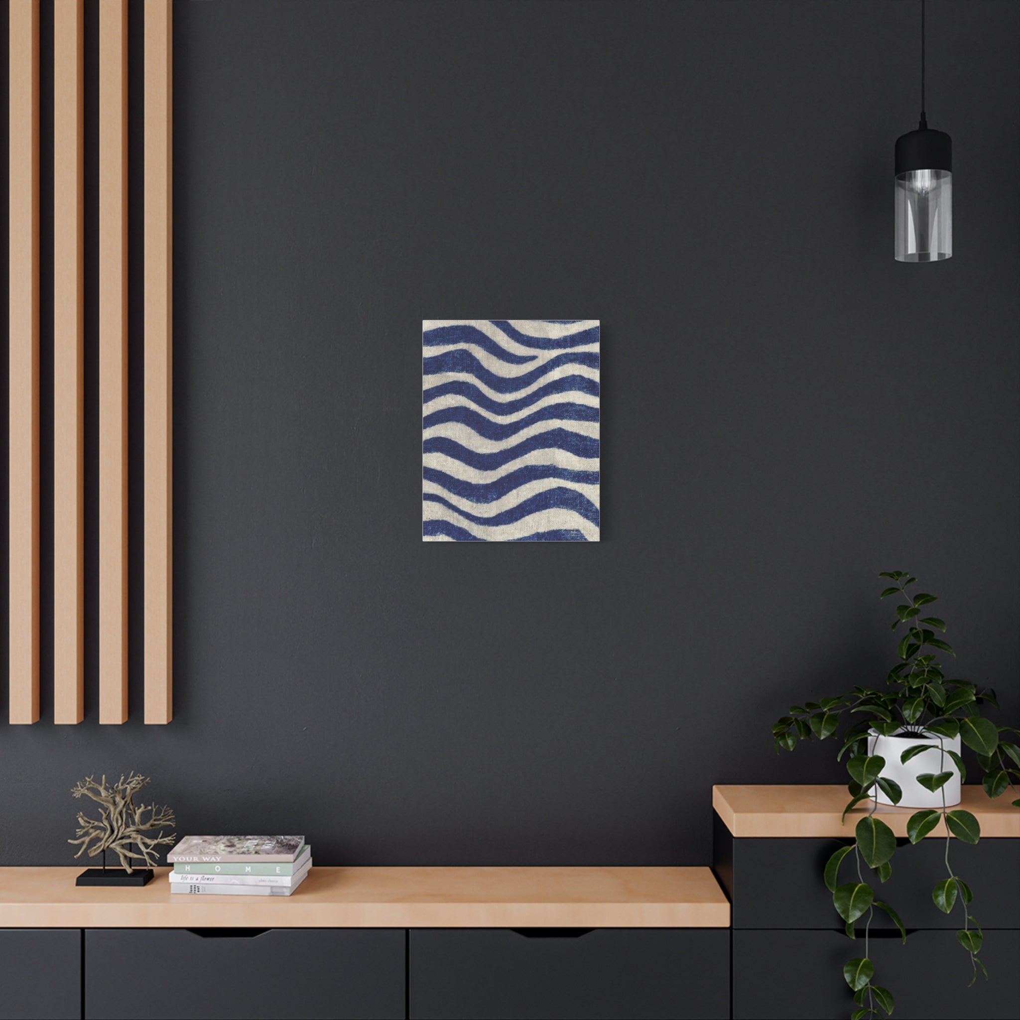 Abstract Blue Wave Canvas Print — Stretched Matte Wall Art