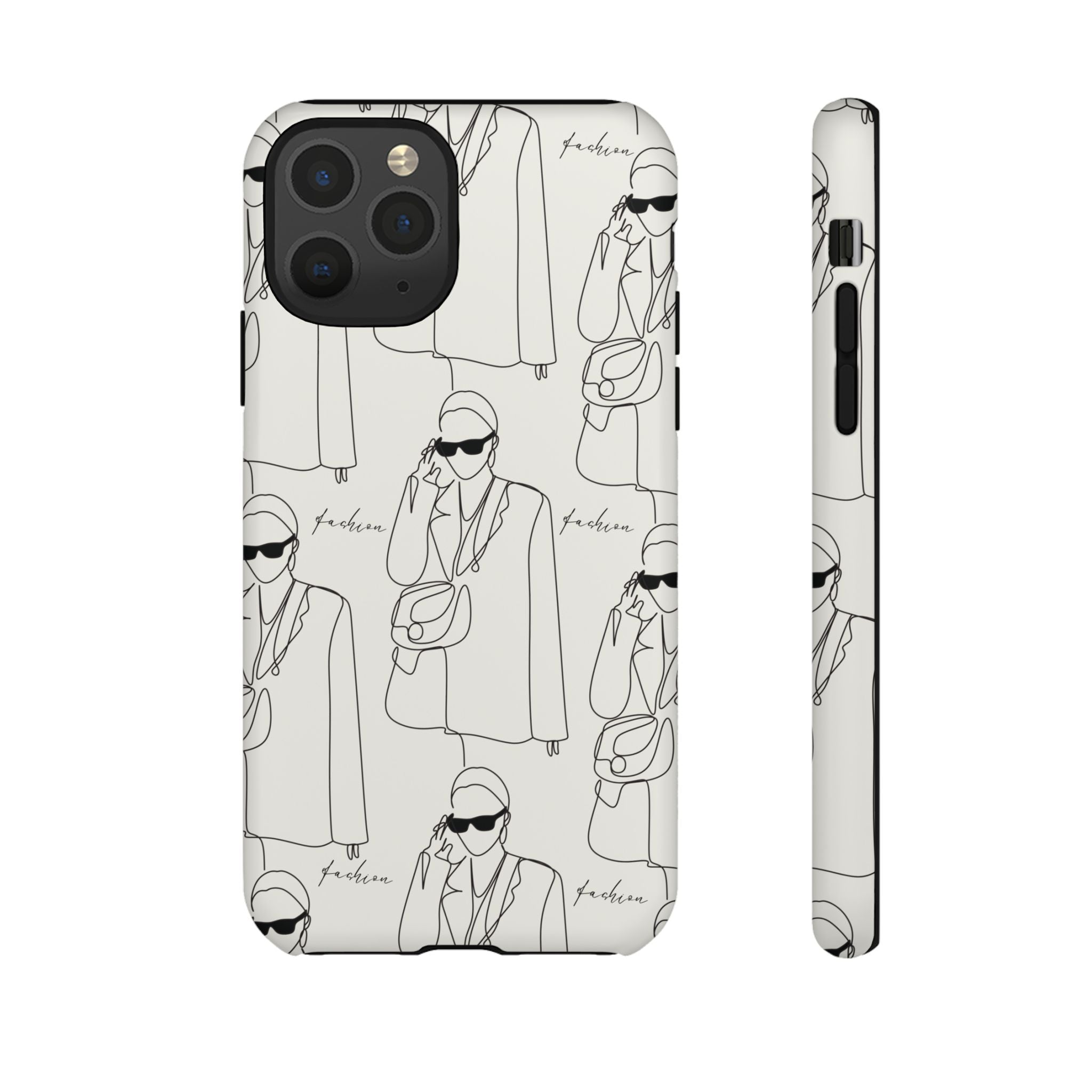 Fashion Sketch Phone Case — Minimalist Chic Designer Pattern