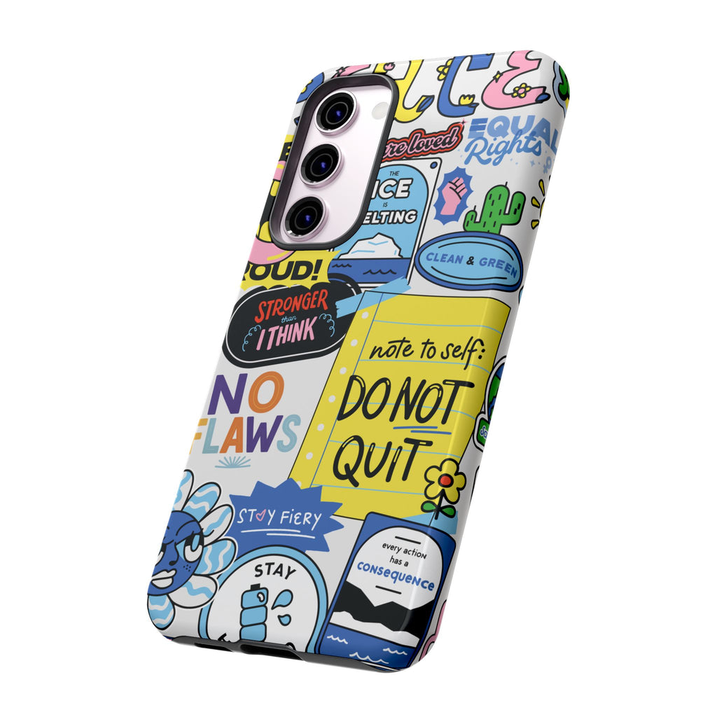 Sticker Collage Phone Case — Motivational "Do Not Quit" Protective Cover