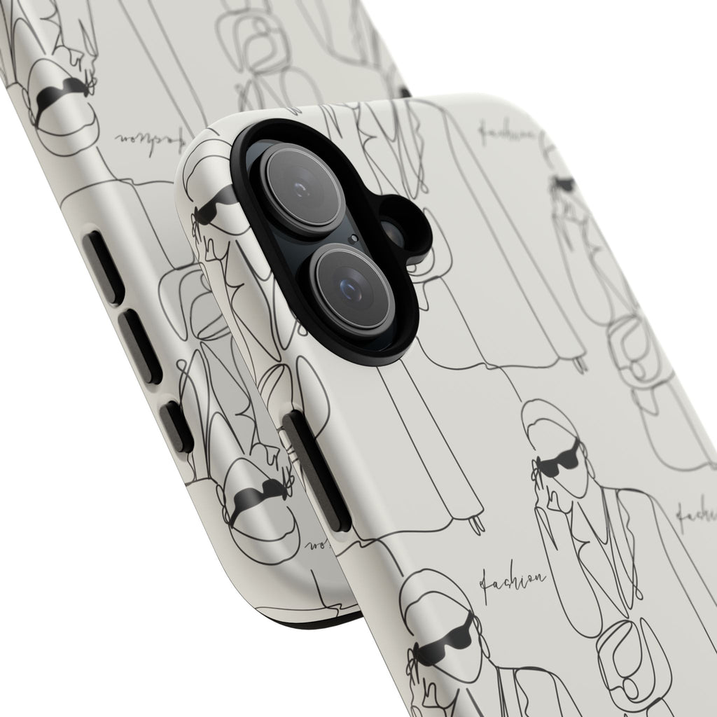 Fashion Sketch Phone Case — Minimalist Chic Designer Pattern