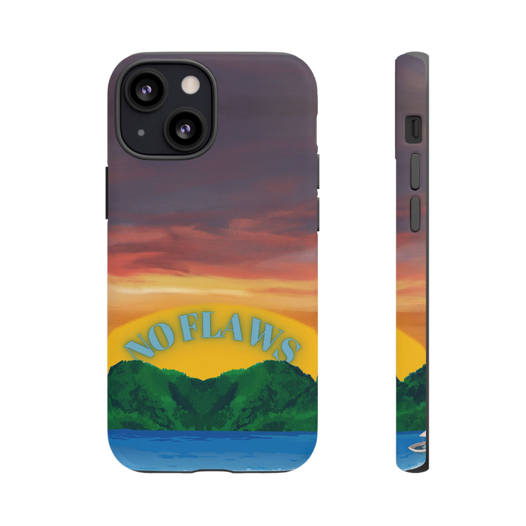 Sunset 'No Flaws' Tough Phone Case — Tropical Beach Protective Cover
