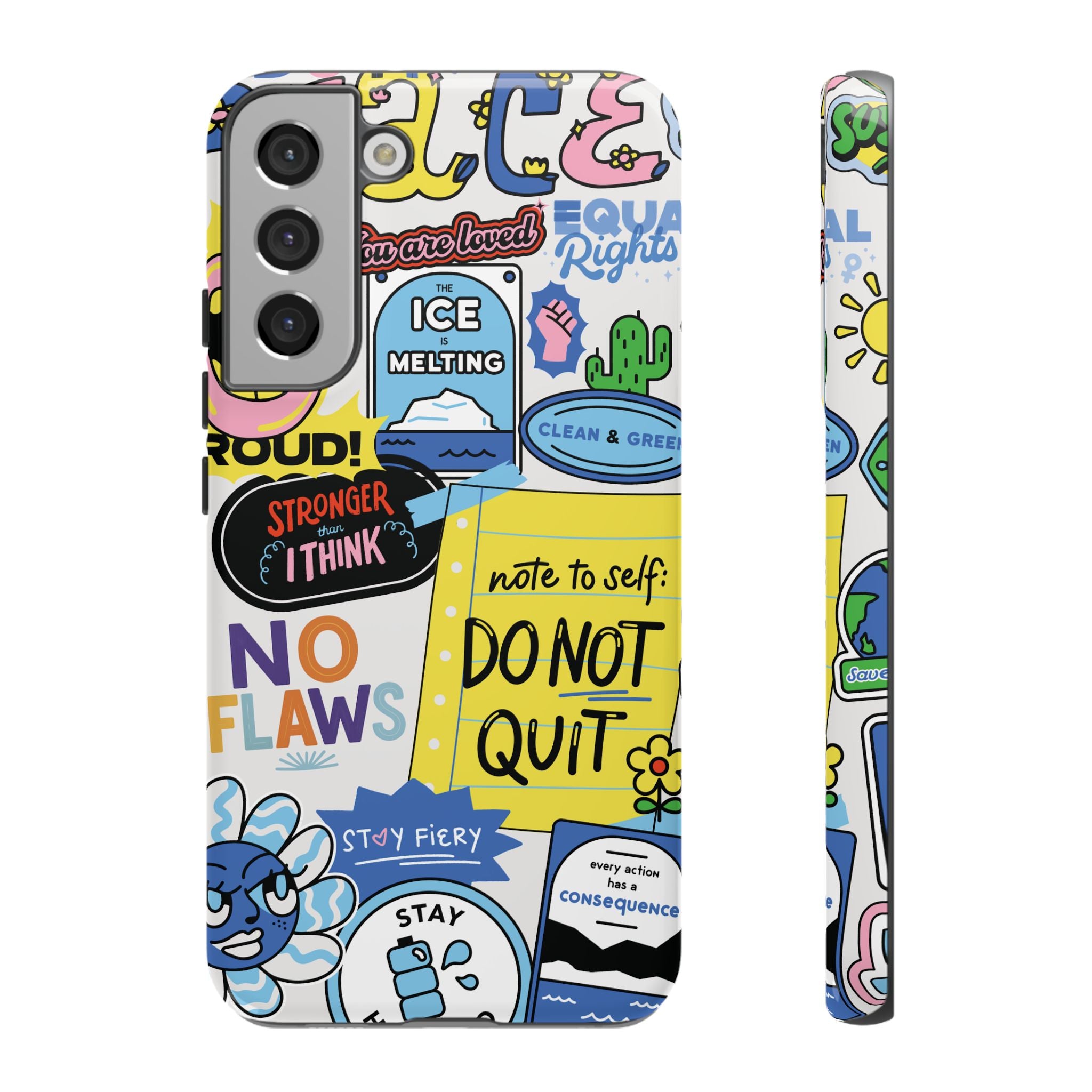 Sticker Collage Phone Case — Motivational "Do Not Quit" Protective Cover