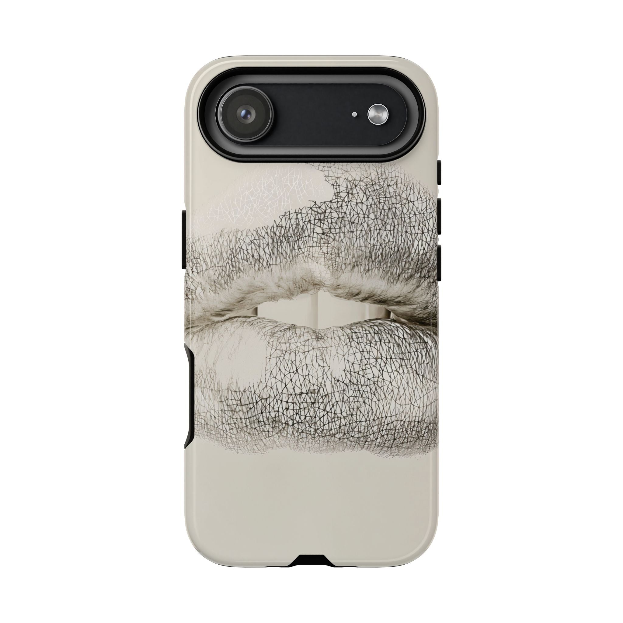 Kiss Print Tough Phone Case – Minimalist Lip Art Protective Cover