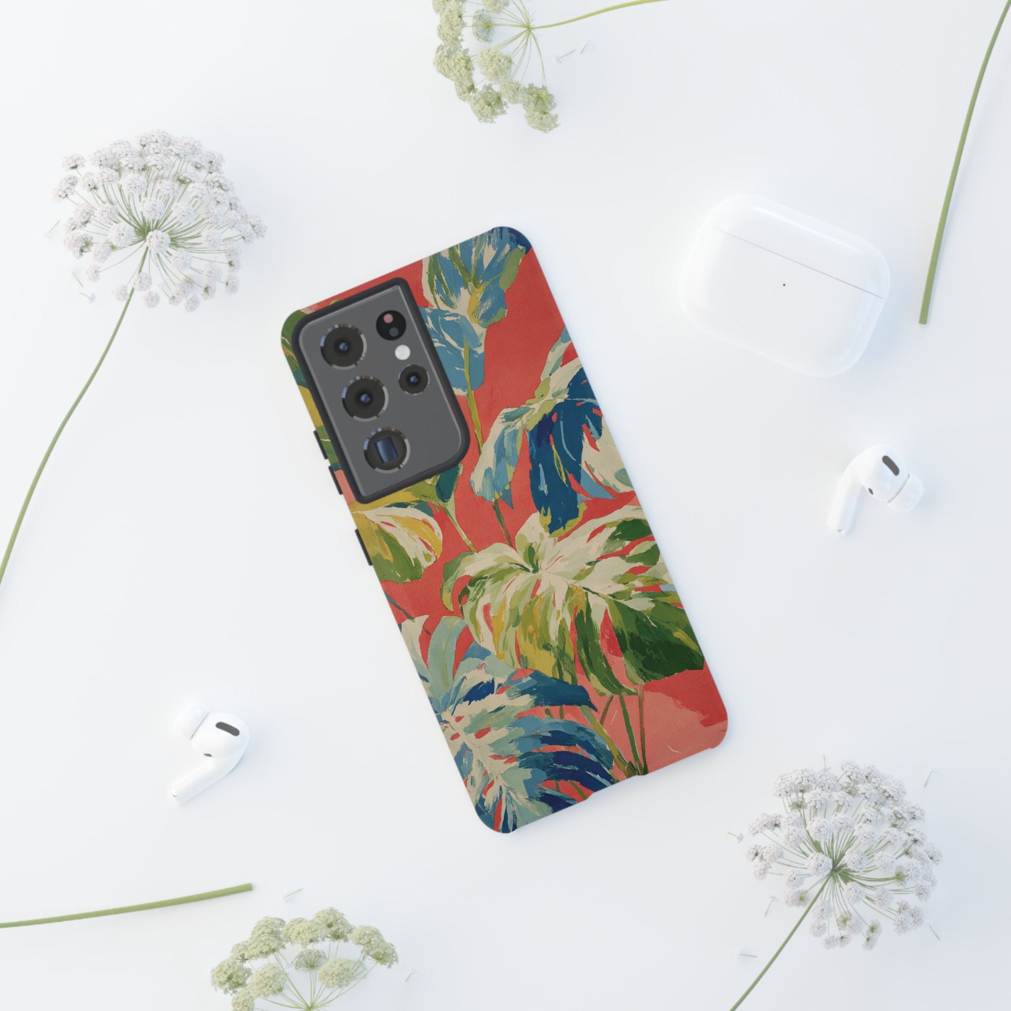 Tropical Phone Case, Floral Tough Case, Vibrant Phone Cover for Summer