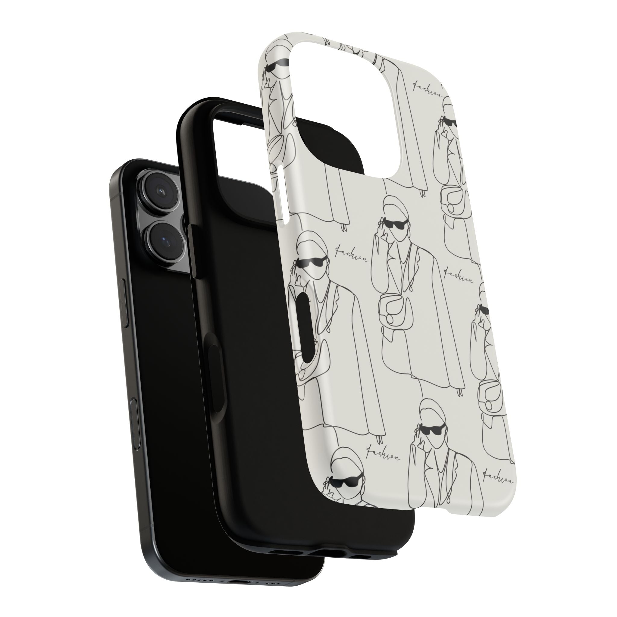 Fashion Sketch Phone Case — Minimalist Chic Designer Pattern