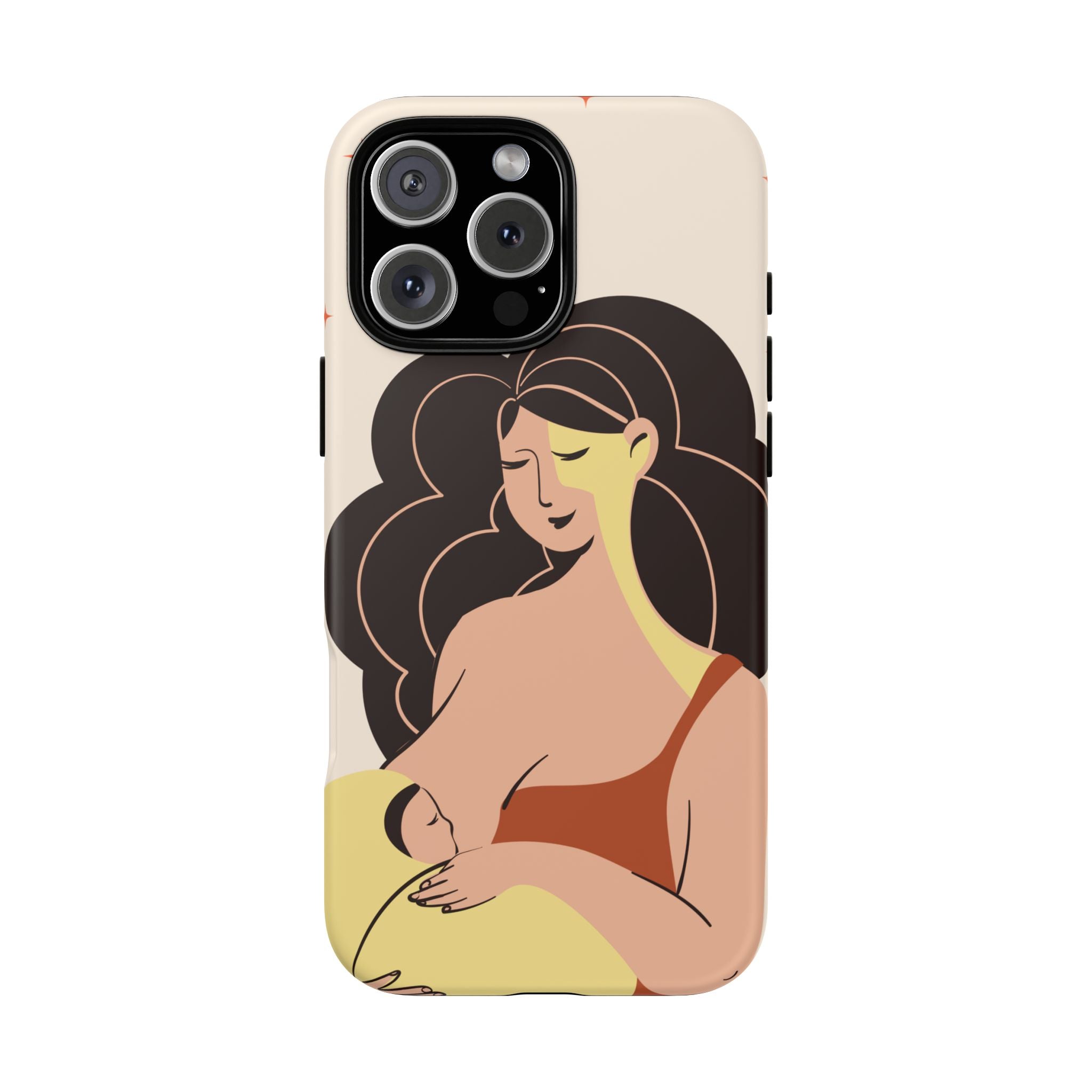 Mother Nursing Baby Illustration, Soft Pastel Mom & Child Protective Cover