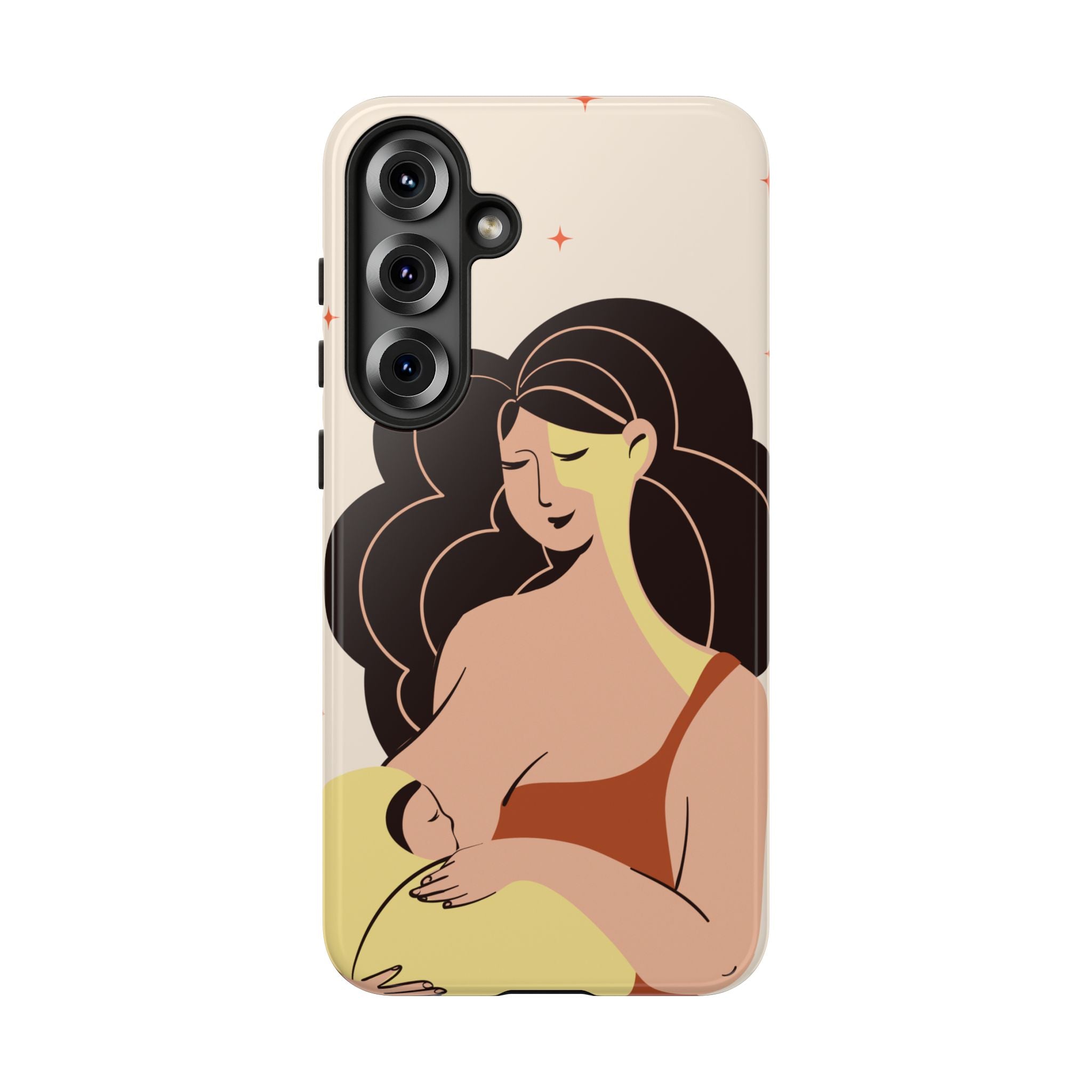 Mother Nursing Baby Illustration, Soft Pastel Mom & Child Protective Cover
