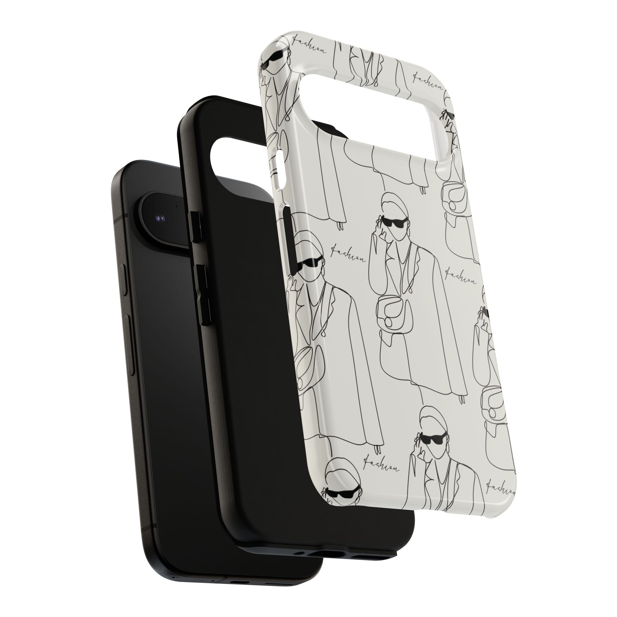 Fashion Sketch Phone Case — Minimalist Chic Designer Pattern