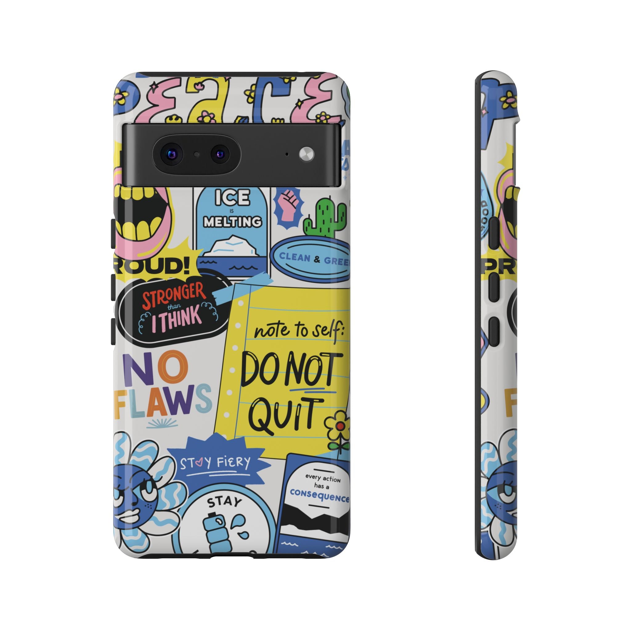 Sticker Collage Phone Case — Motivational "Do Not Quit" Protective Cover