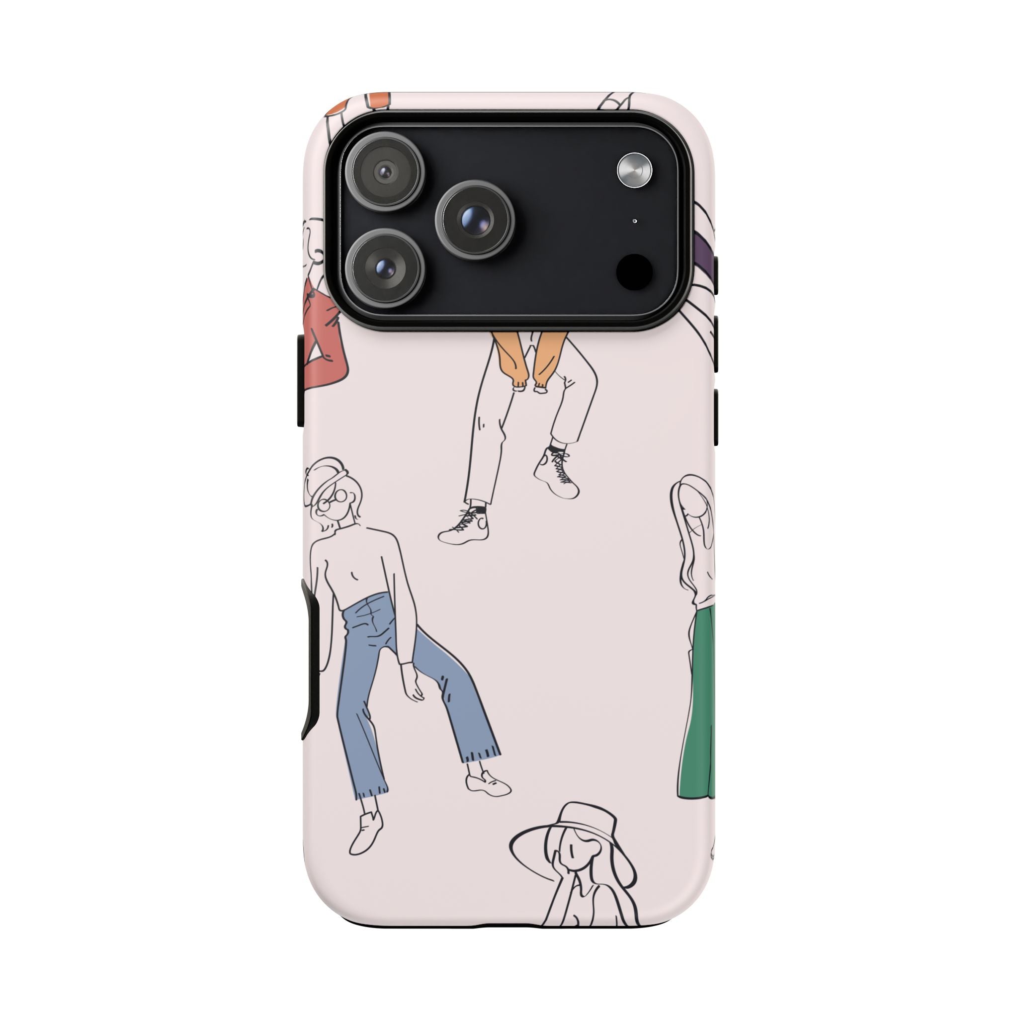 Dancing Women Pattern Phone Case — Chic Pastel Protective Phone Cover
