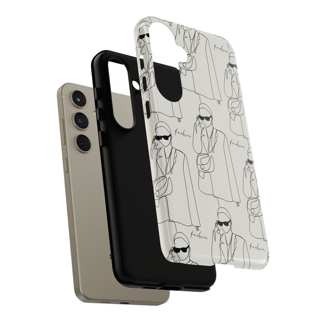 Fashion Sketch Phone Case — Minimalist Chic Designer Pattern