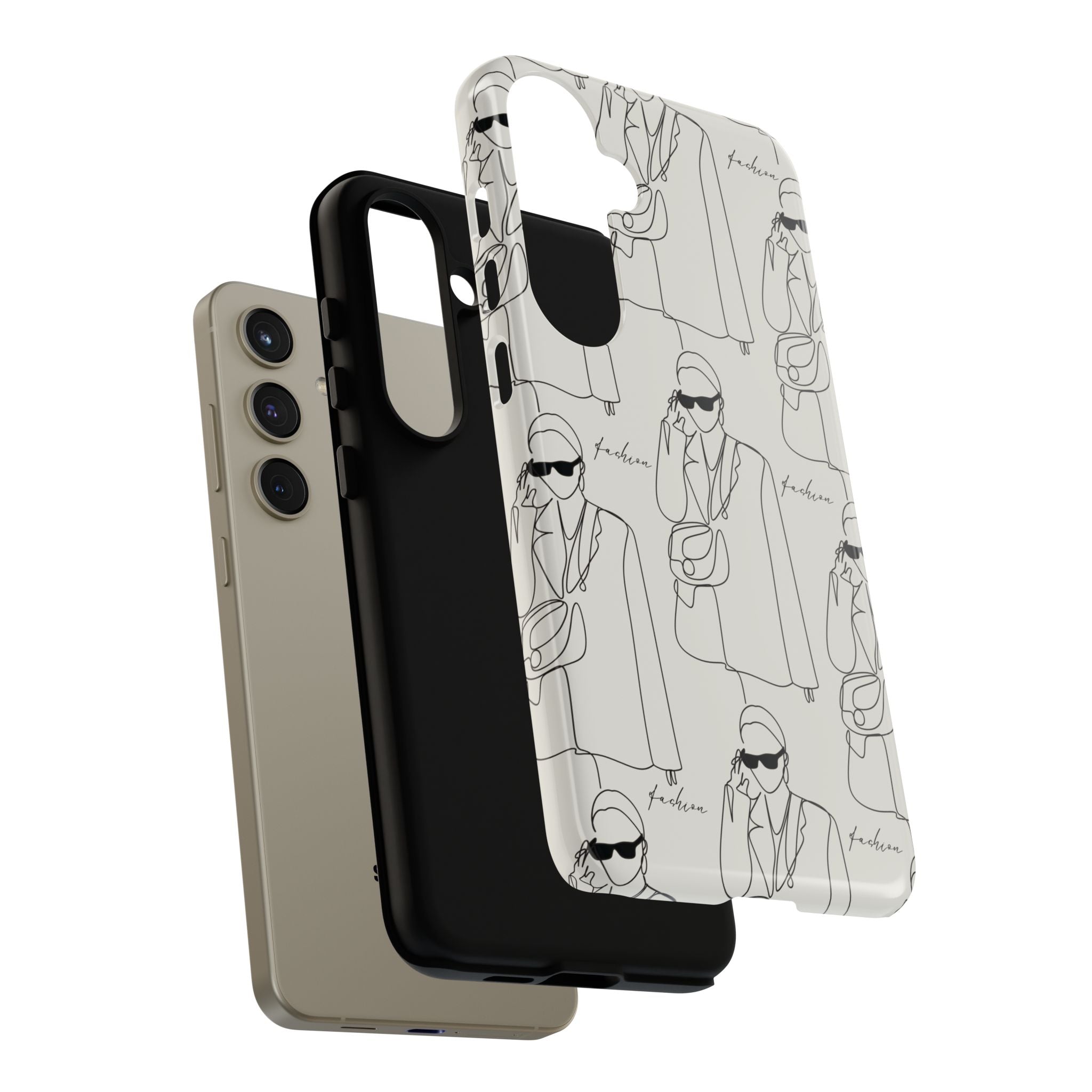 Fashion Sketch Phone Case — Minimalist Chic Designer Pattern