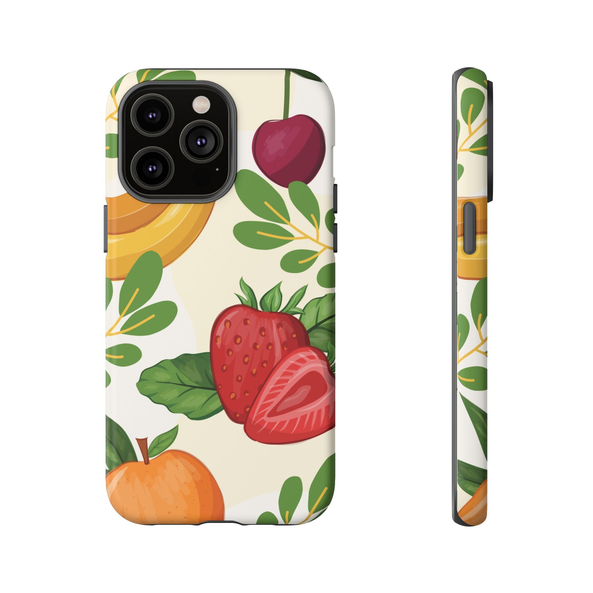 Fruit Pattern Tough Case — Floral Strawberry & Banana Phone Cover