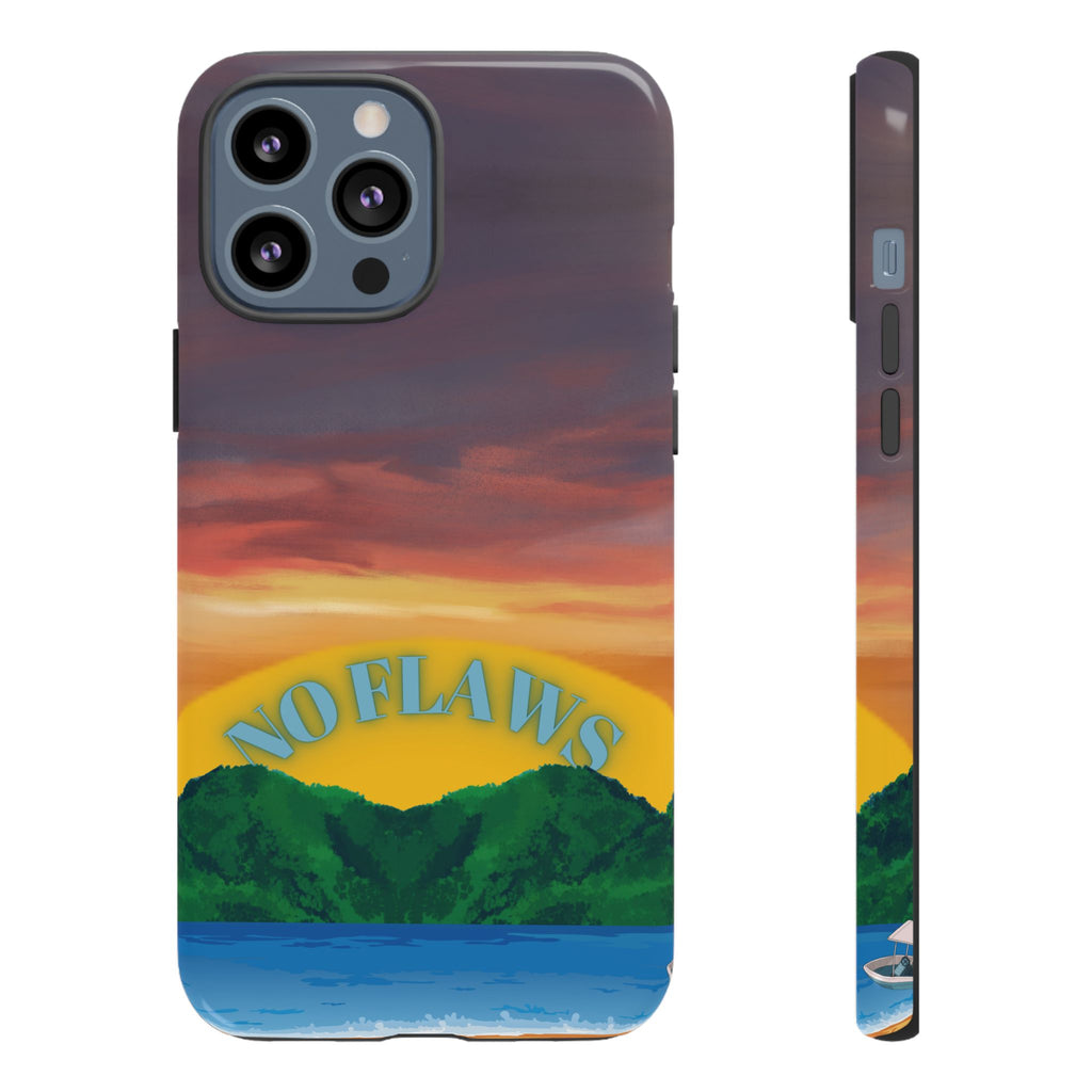 Sunset 'No Flaws' Tough Phone Case — Tropical Beach Protective Cover
