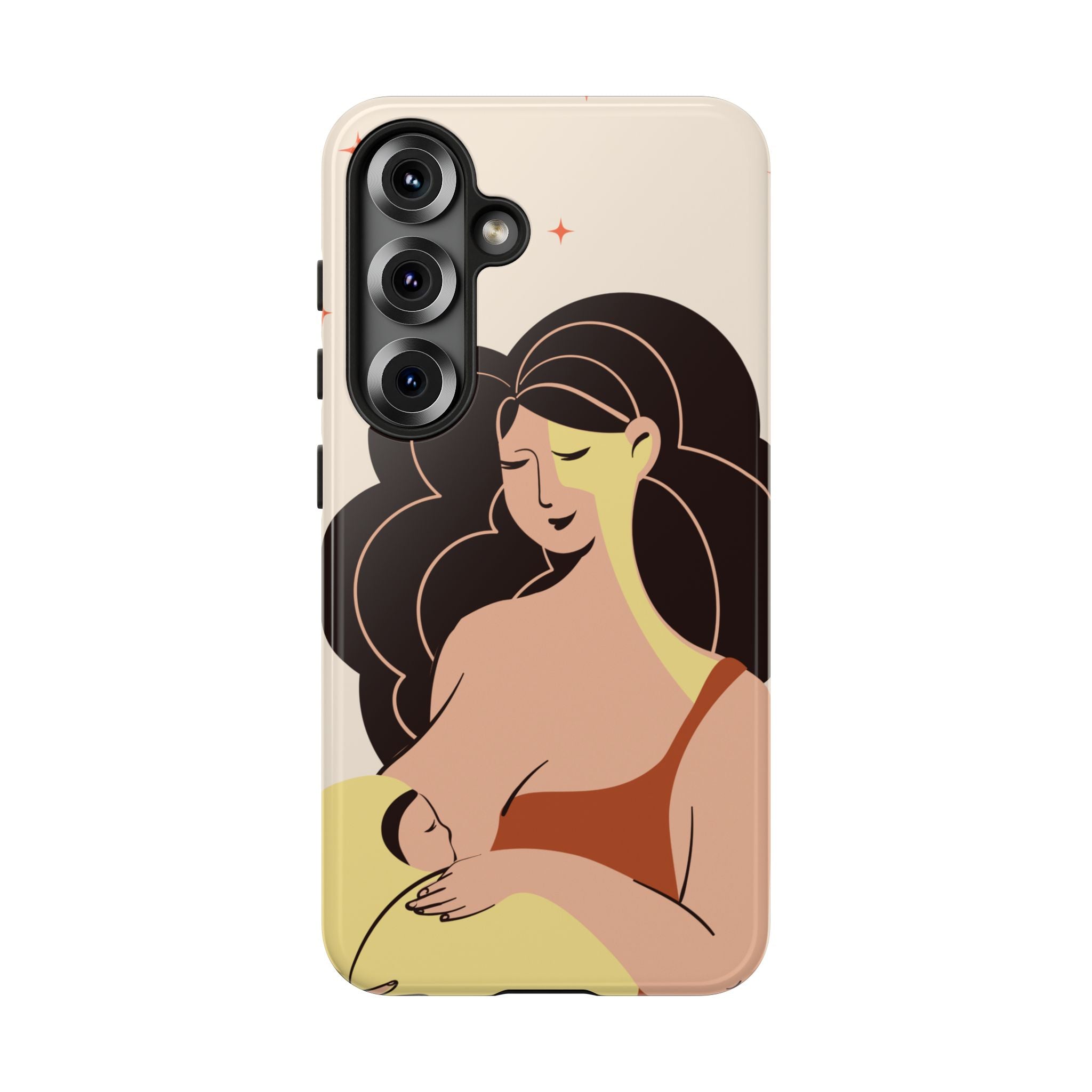 Mother Nursing Baby Illustration, Soft Pastel Mom & Child Protective Cover