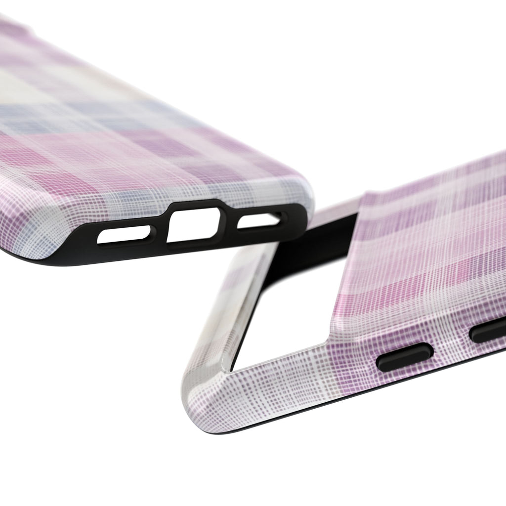 Pink Plaid Phone Case, Trendy Accessories, Birthday, Everyday Use, Tough Cases