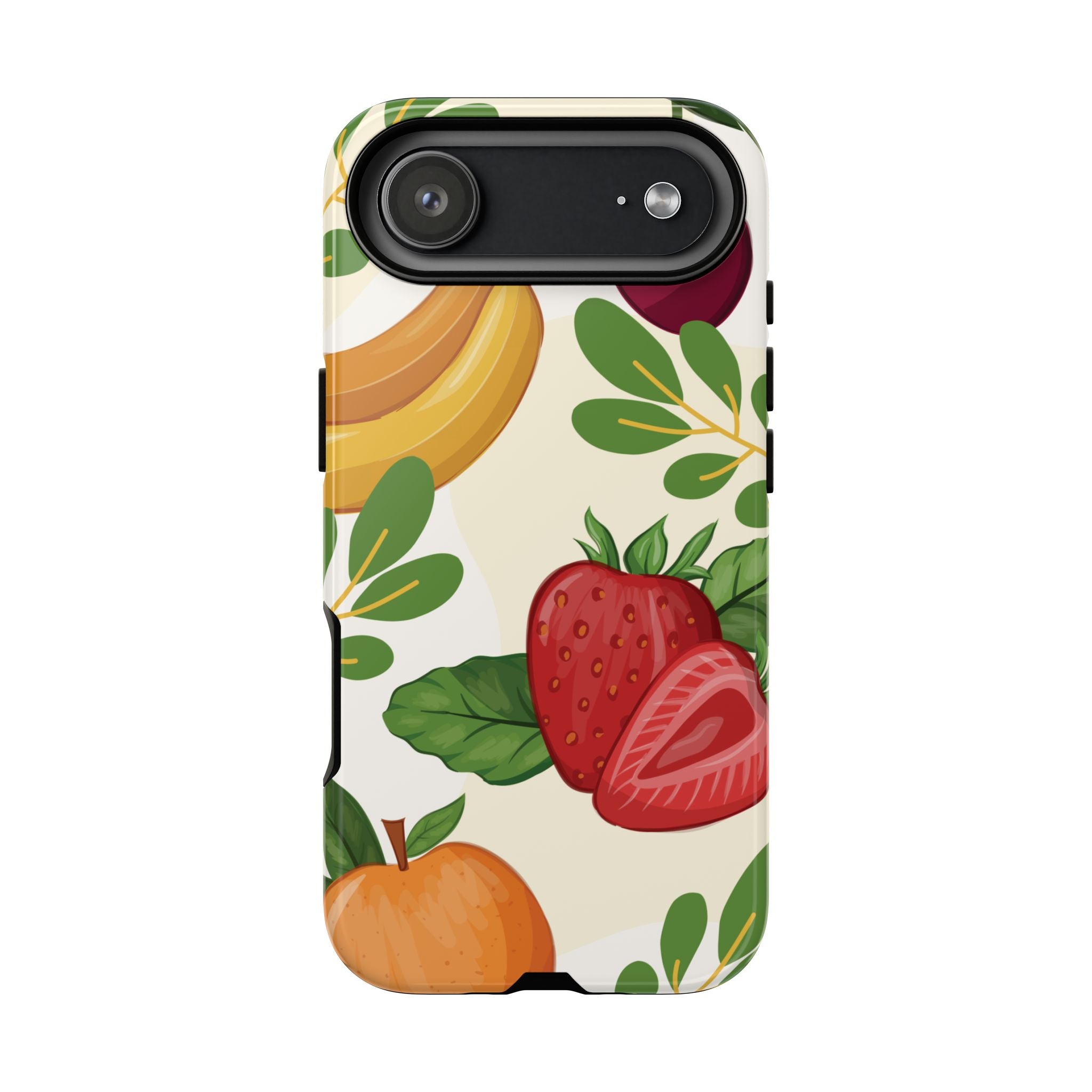 Fruit Pattern Tough Case — Floral Strawberry & Banana Phone Cover