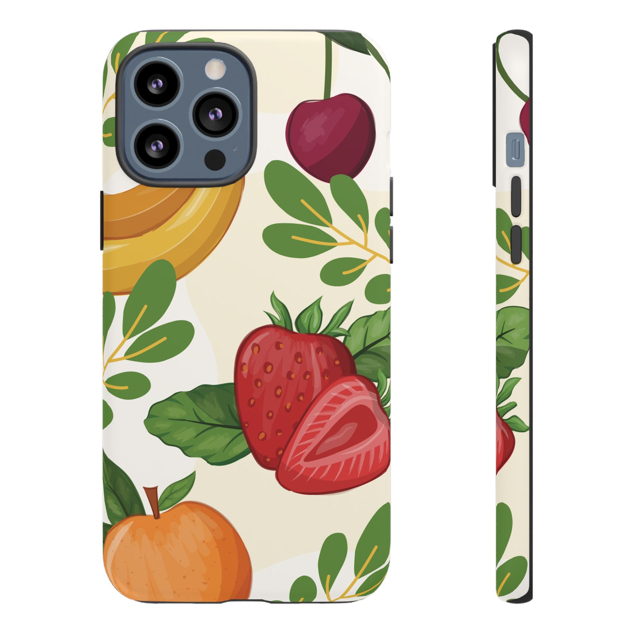 Fruit Pattern Tough Case — Floral Strawberry & Banana Phone Cover