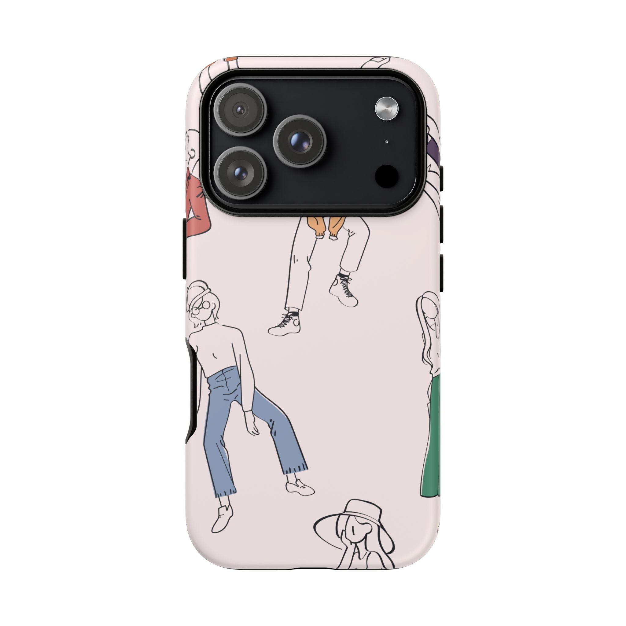 Dancing Women Pattern Phone Case — Chic Pastel Protective Phone Cover