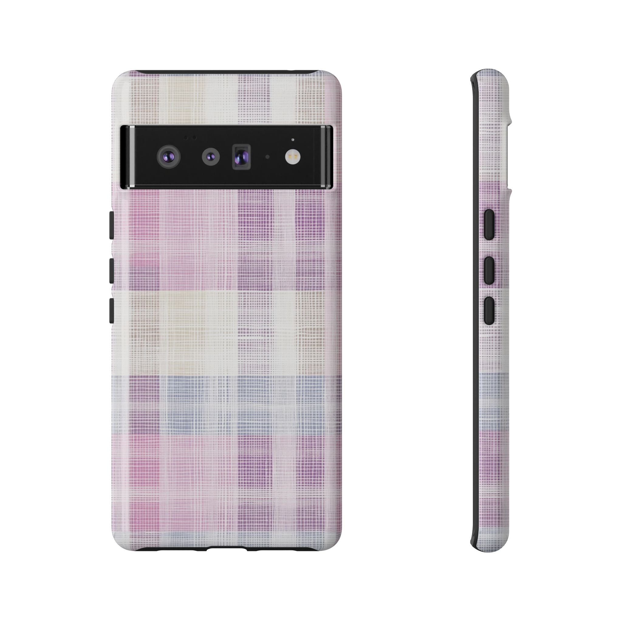 Pink Plaid Phone Case, Trendy Accessories, Birthday, Everyday Use, Tough Cases