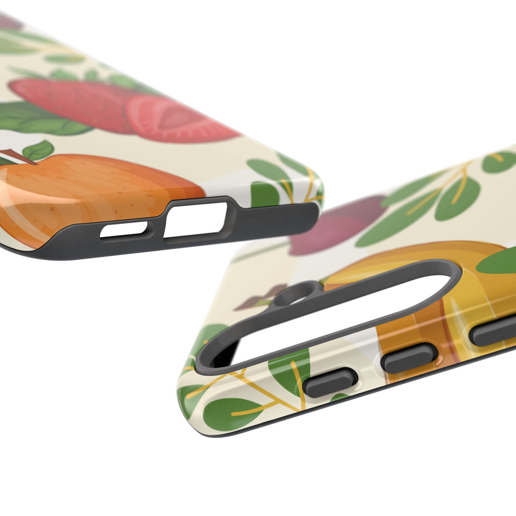 Fruit Pattern Tough Case — Floral Strawberry & Banana Phone Cover