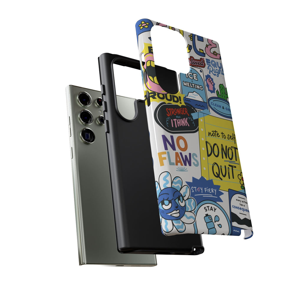 Sticker Collage Phone Case — Motivational "Do Not Quit" Protective Cover
