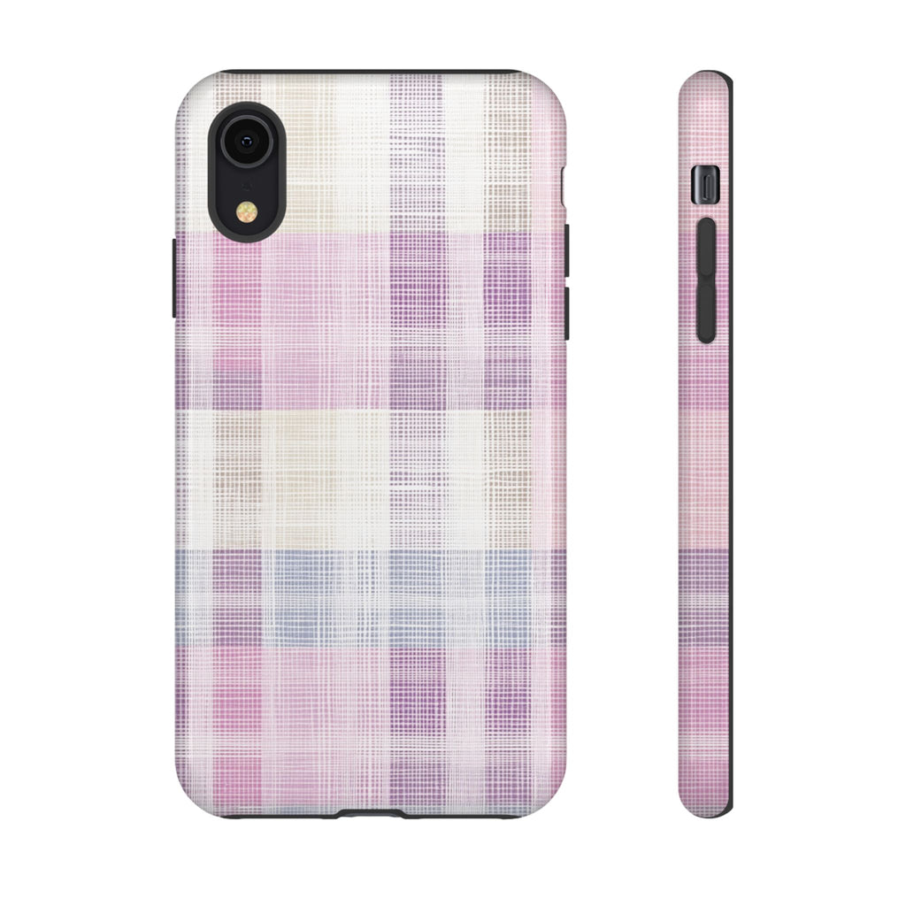 Pink Plaid Phone Case, Trendy Accessories, Birthday, Everyday Use, Tough Cases