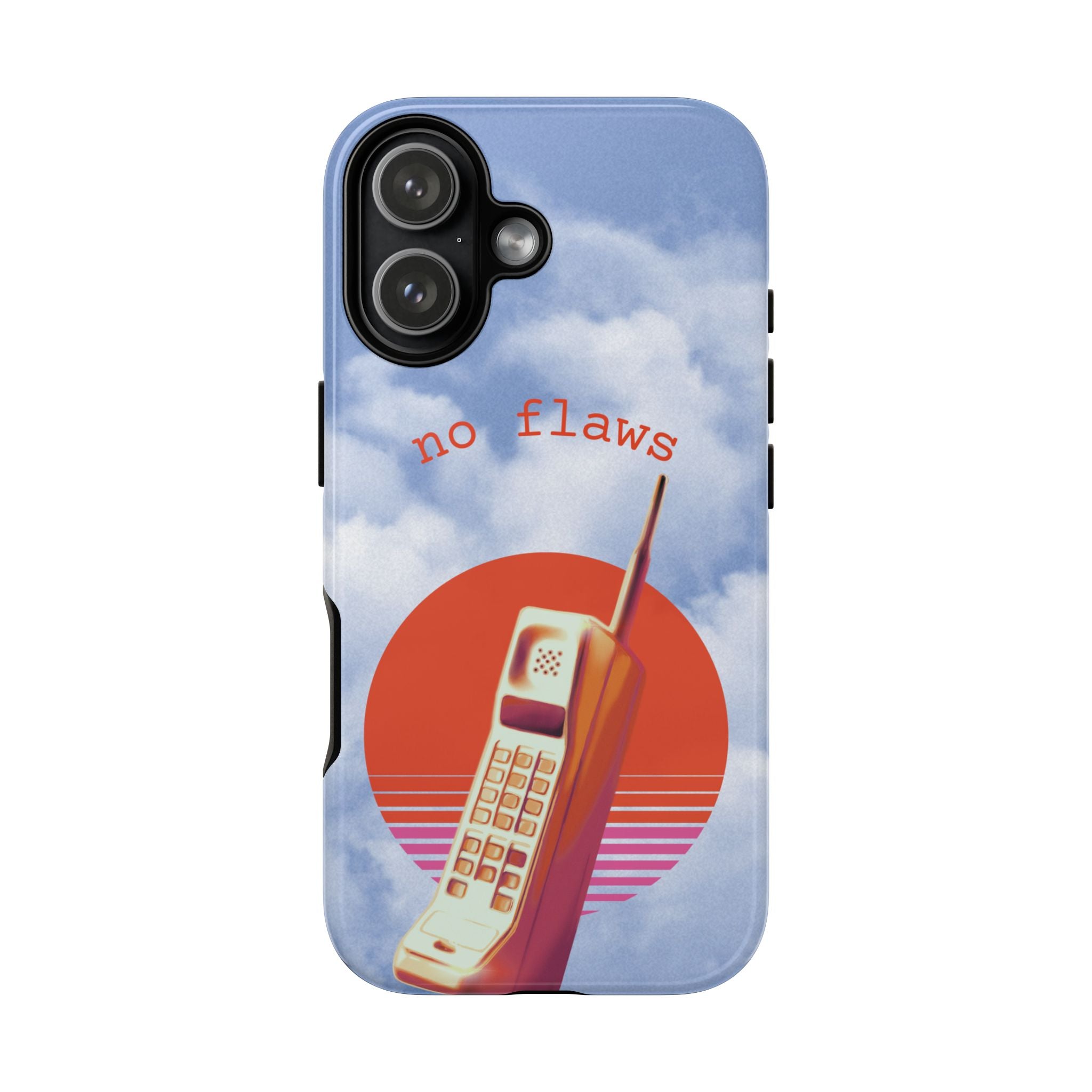Retro “No Flaws” Phone Tough Case — Vintage 90s Aesthetic Protective Phone Case