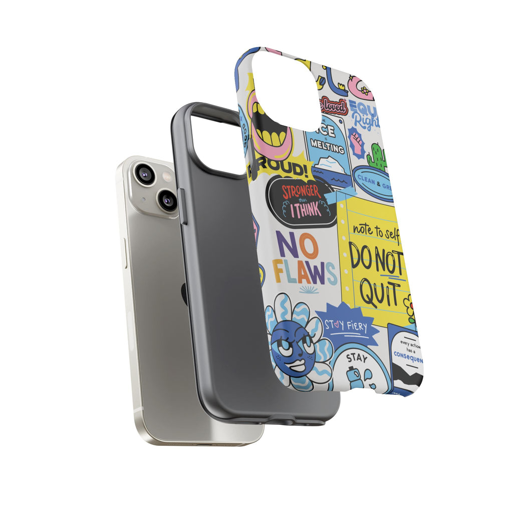 Sticker Collage Phone Case — Motivational "Do Not Quit" Protective Cover
