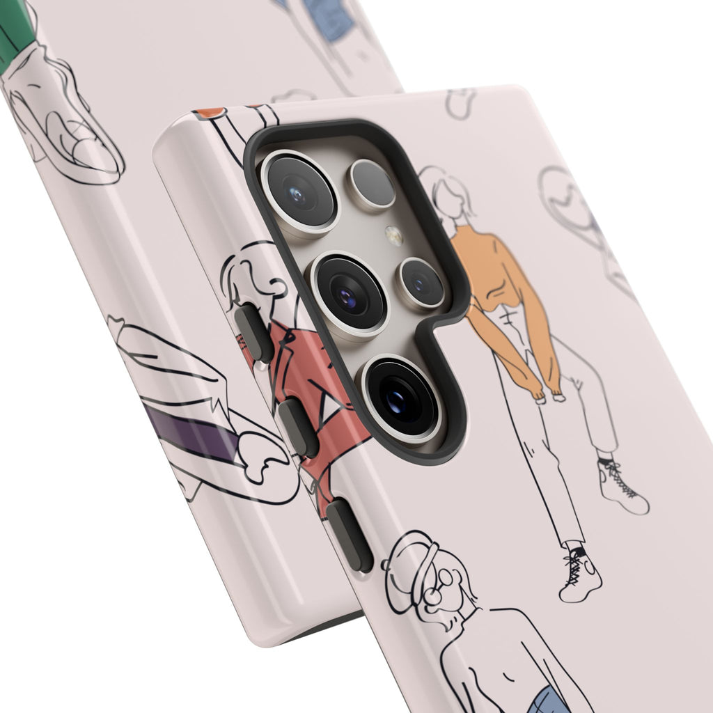 Dancing Women Pattern Phone Case — Chic Pastel Protective Phone Cover