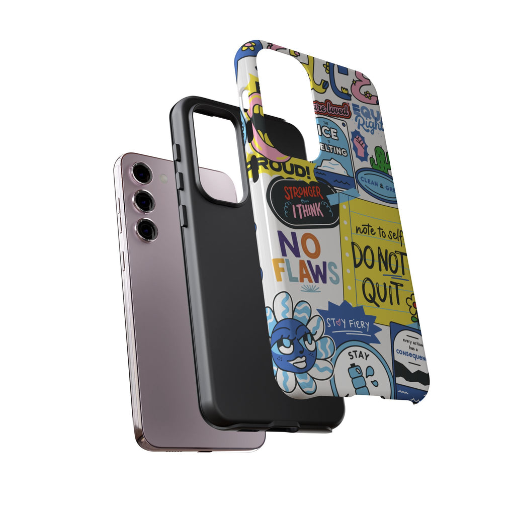 Sticker Collage Phone Case — Motivational "Do Not Quit" Protective Cover