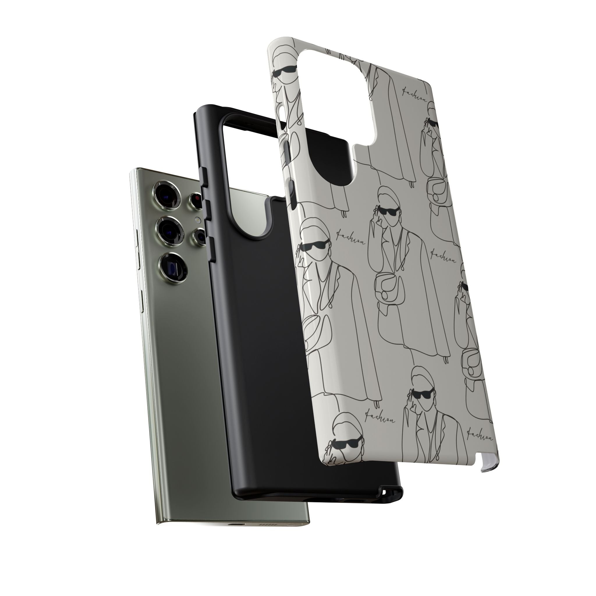 Fashion Sketch Phone Case — Minimalist Chic Designer Pattern