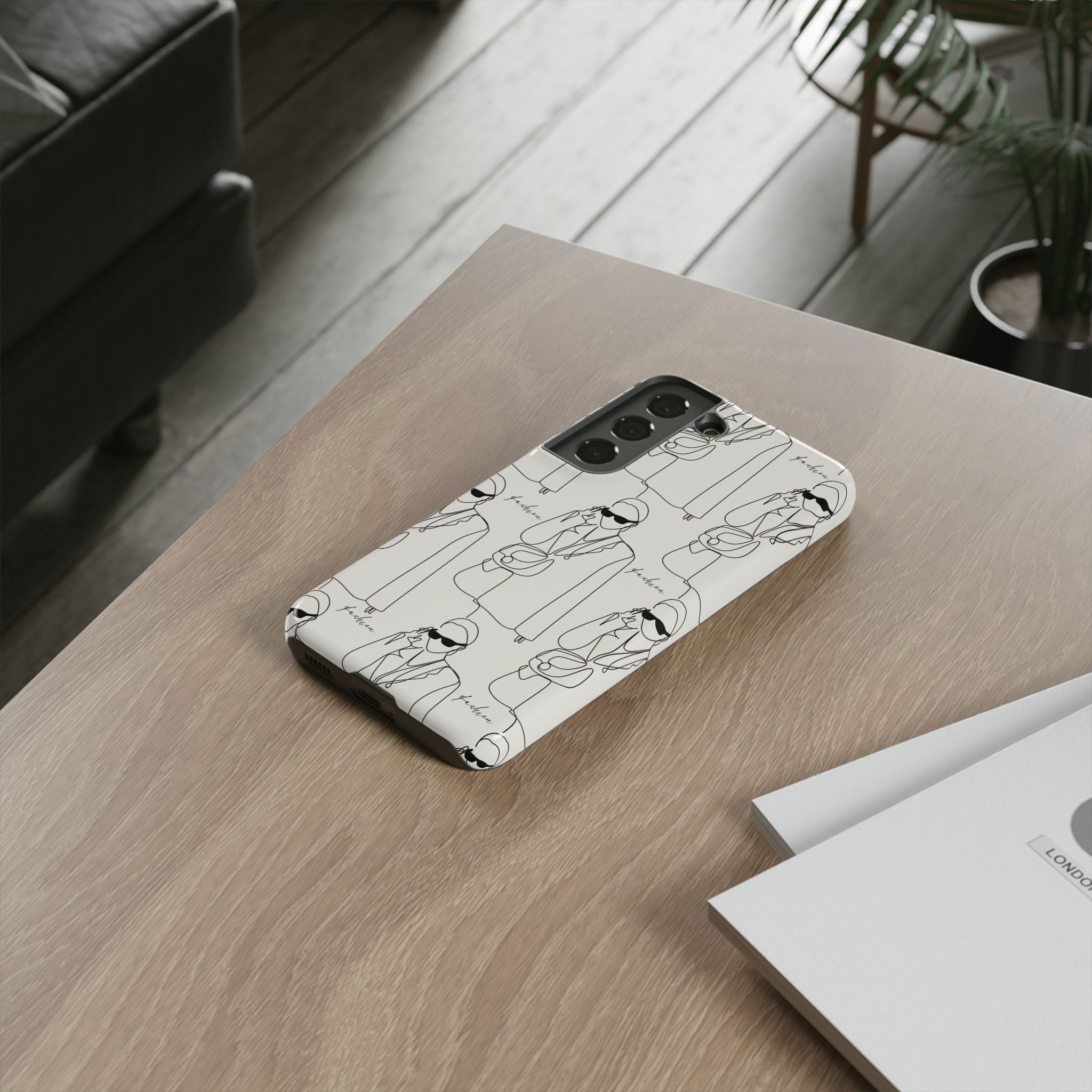 Fashion Sketch Phone Case — Minimalist Chic Designer Pattern