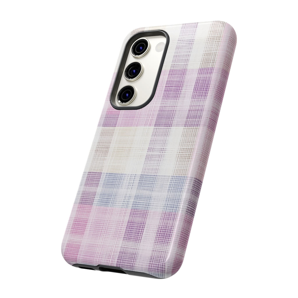 Pink Plaid Phone Case, Trendy Accessories, Birthday, Everyday Use, Tough Cases