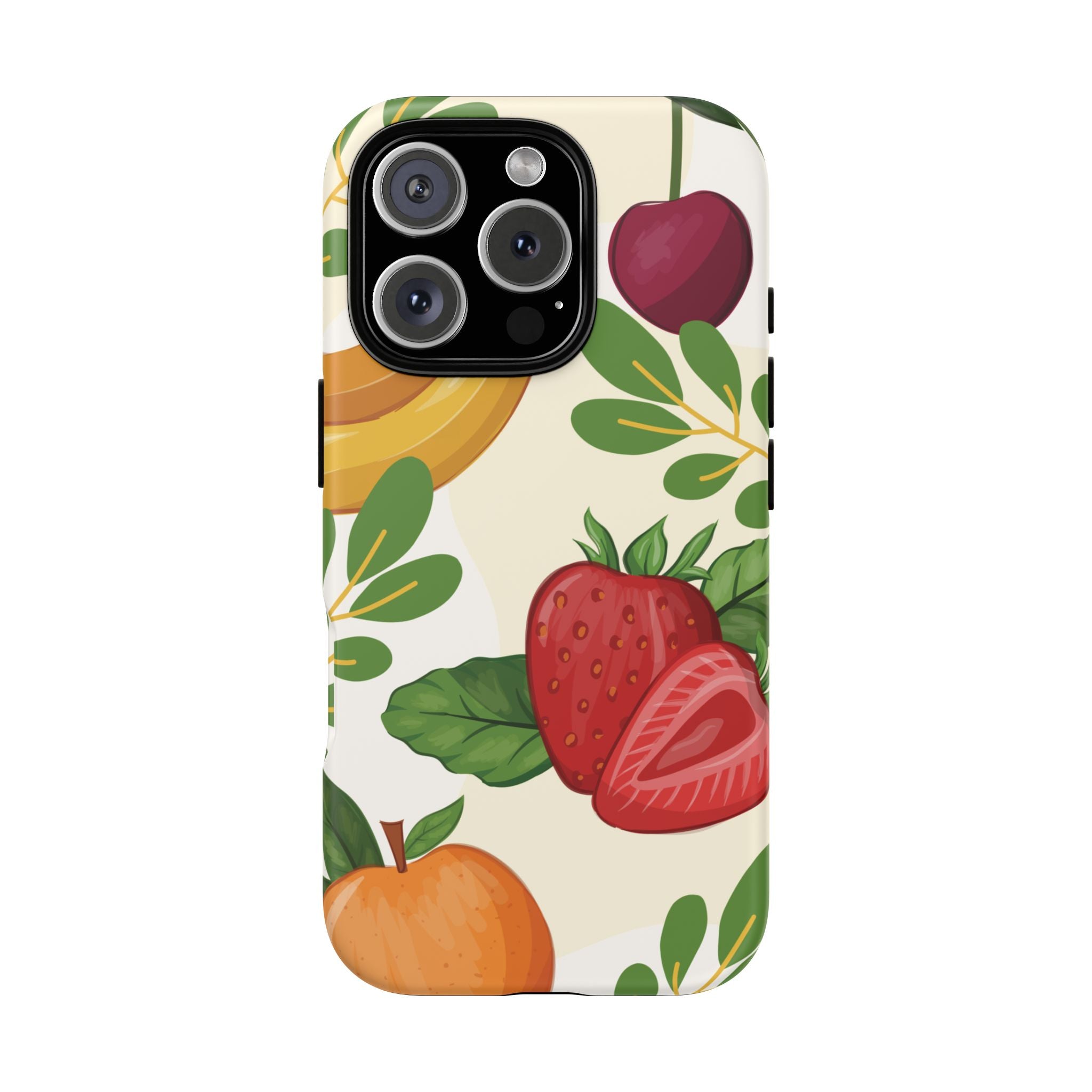 Fruit Pattern Tough Case — Floral Strawberry & Banana Phone Cover
