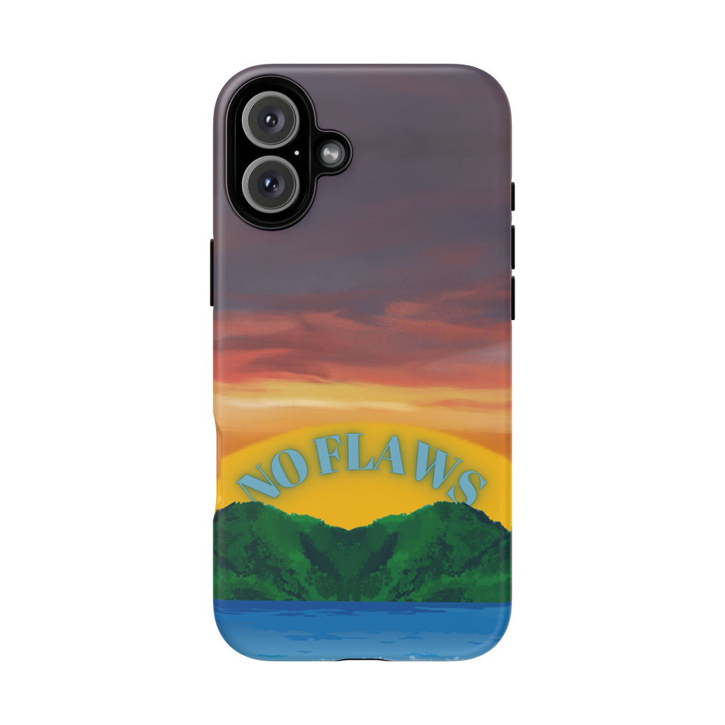 Sunset 'No Flaws' Tough Phone Case — Tropical Beach Protective Cover