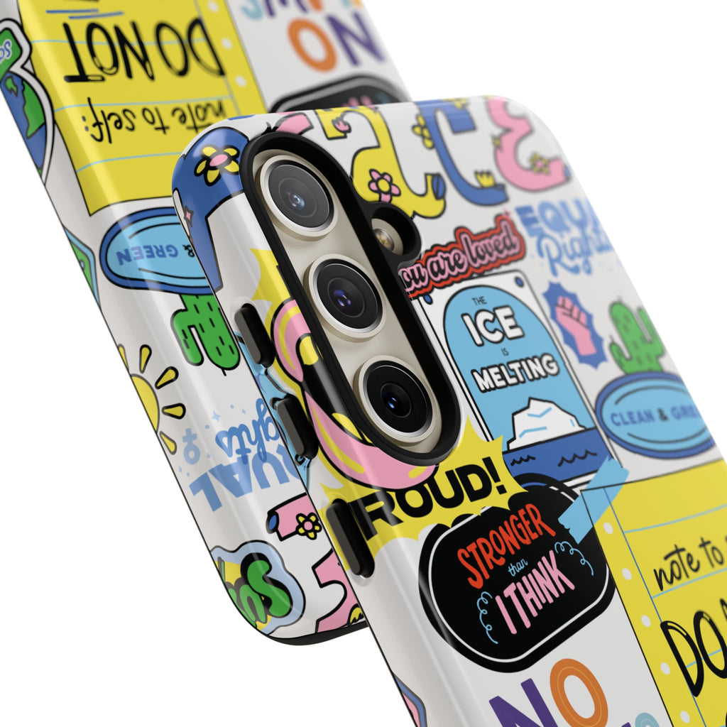 Sticker Collage Phone Case — Motivational "Do Not Quit" Protective Cover