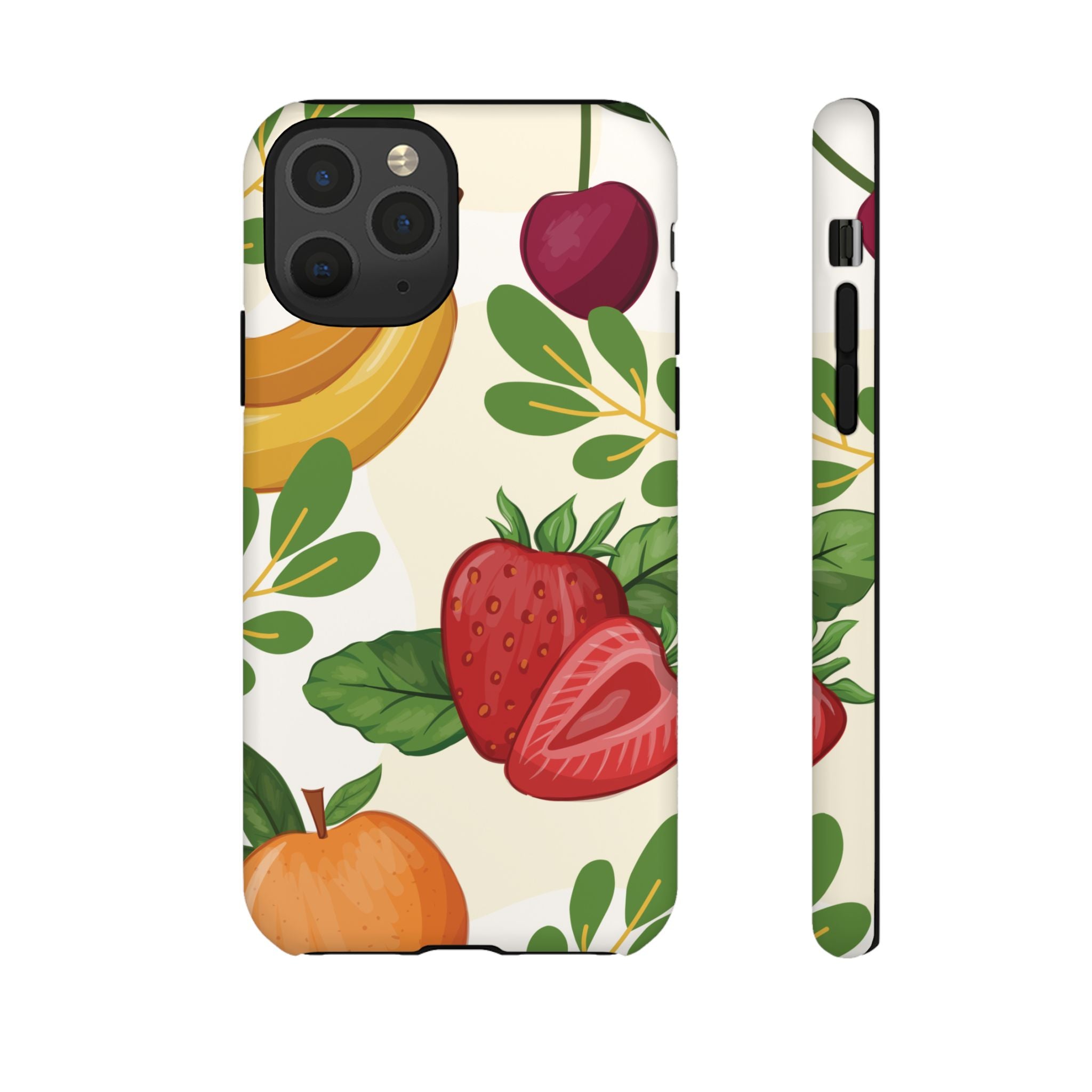 Fruit Pattern Tough Case — Floral Strawberry & Banana Phone Cover