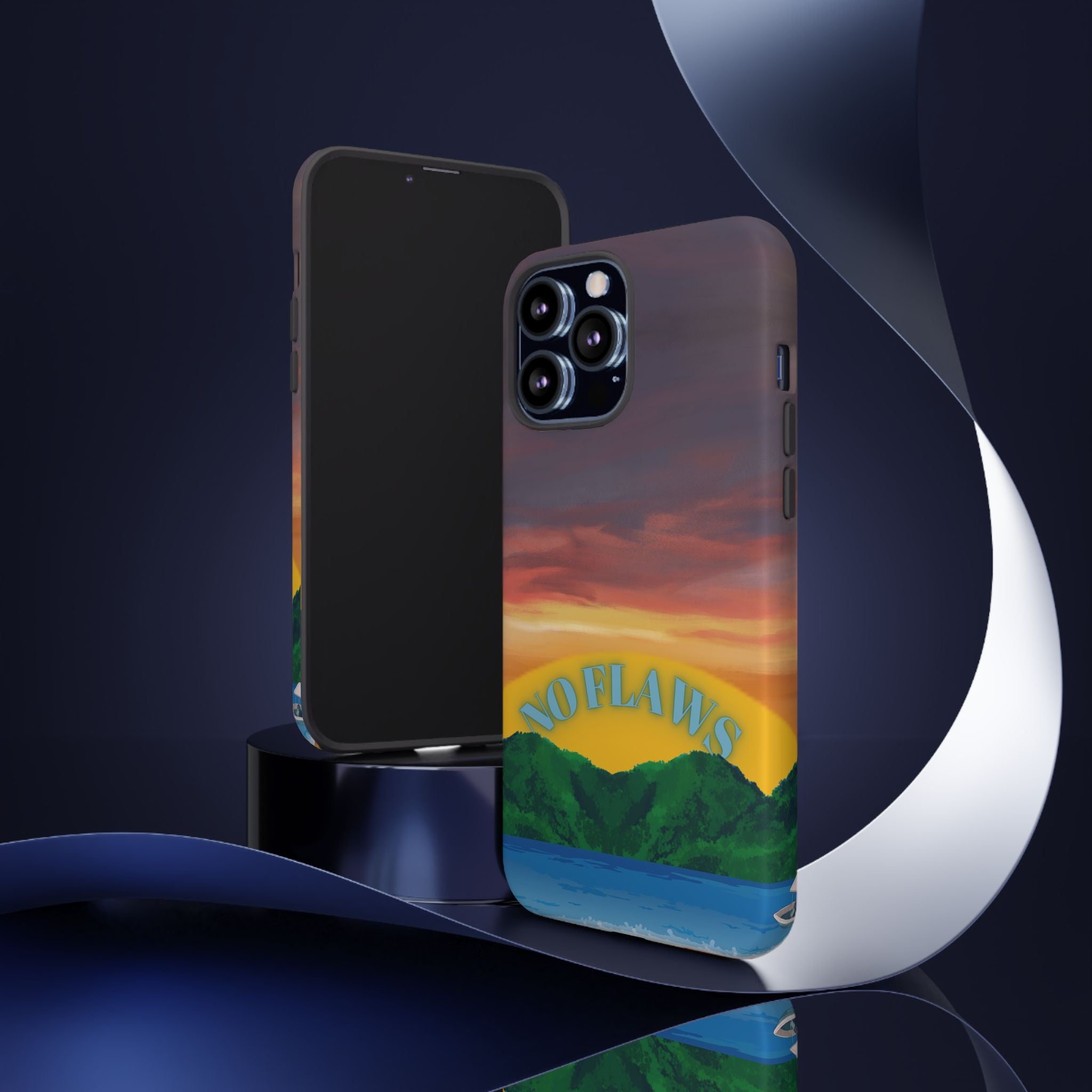 Sunset 'No Flaws' Tough Phone Case — Tropical Beach Protective Cover