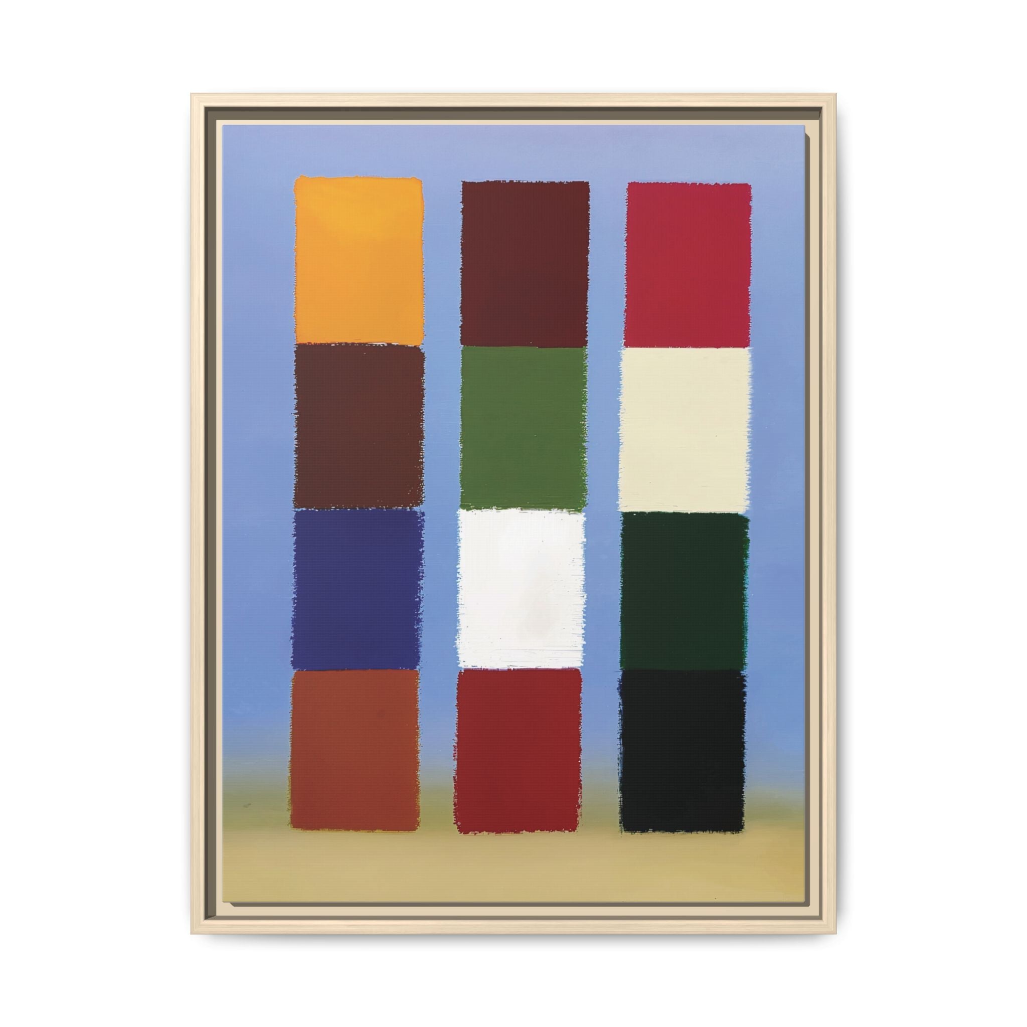 Framed Matte Canvas - Abstract Color Block Wall Art