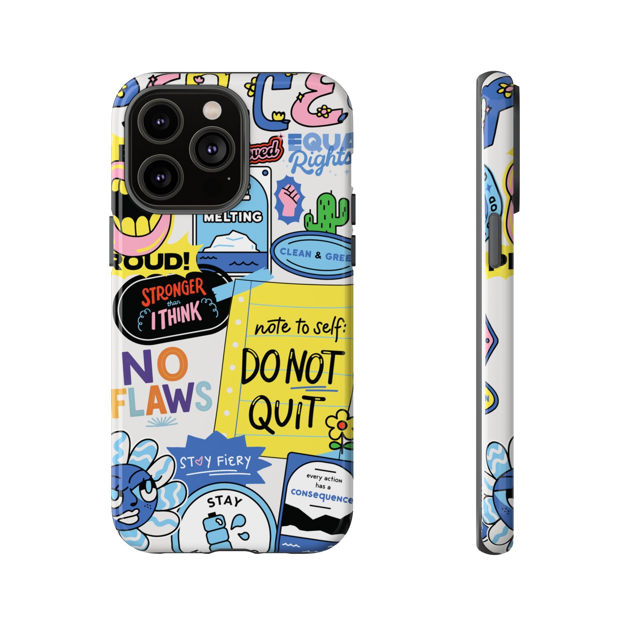 Sticker Collage Phone Case — Motivational "Do Not Quit" Protective Cover